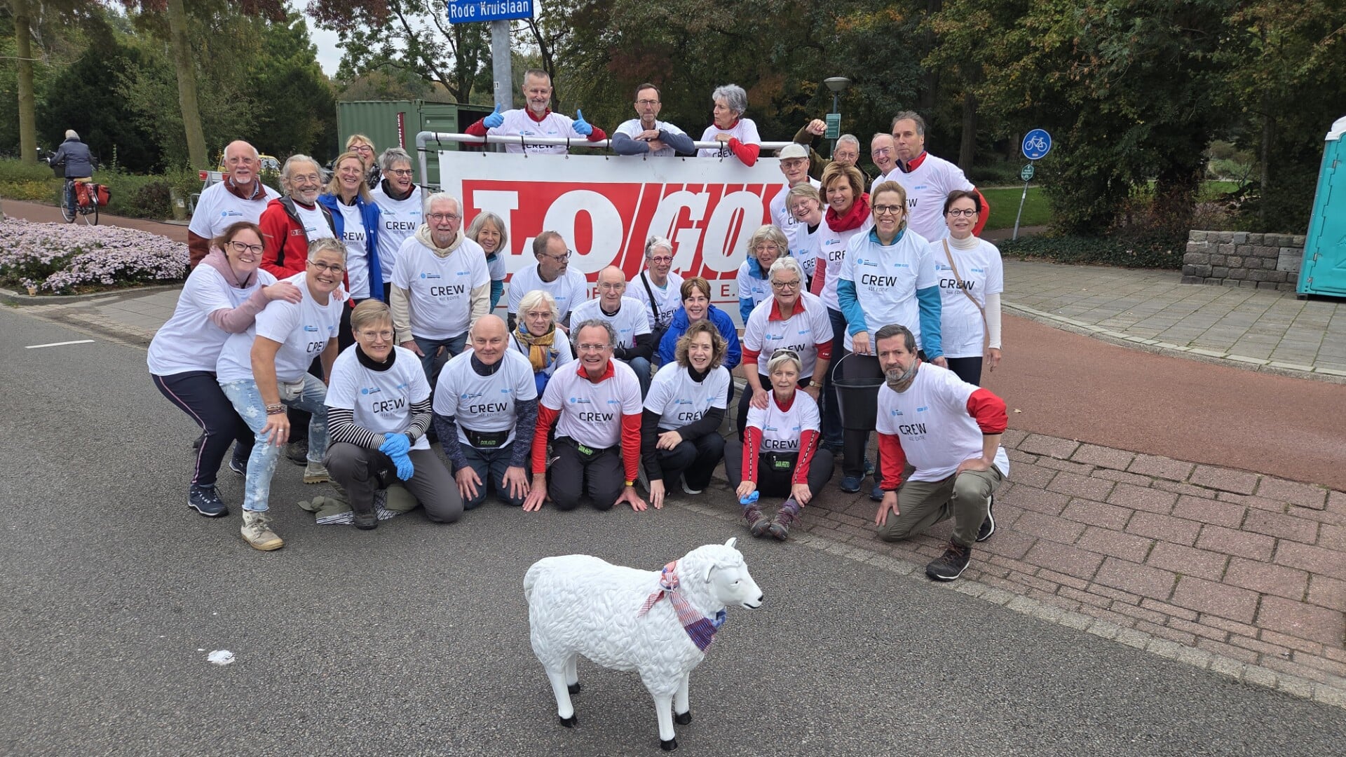 Sjiep bij marathon Eindhoven