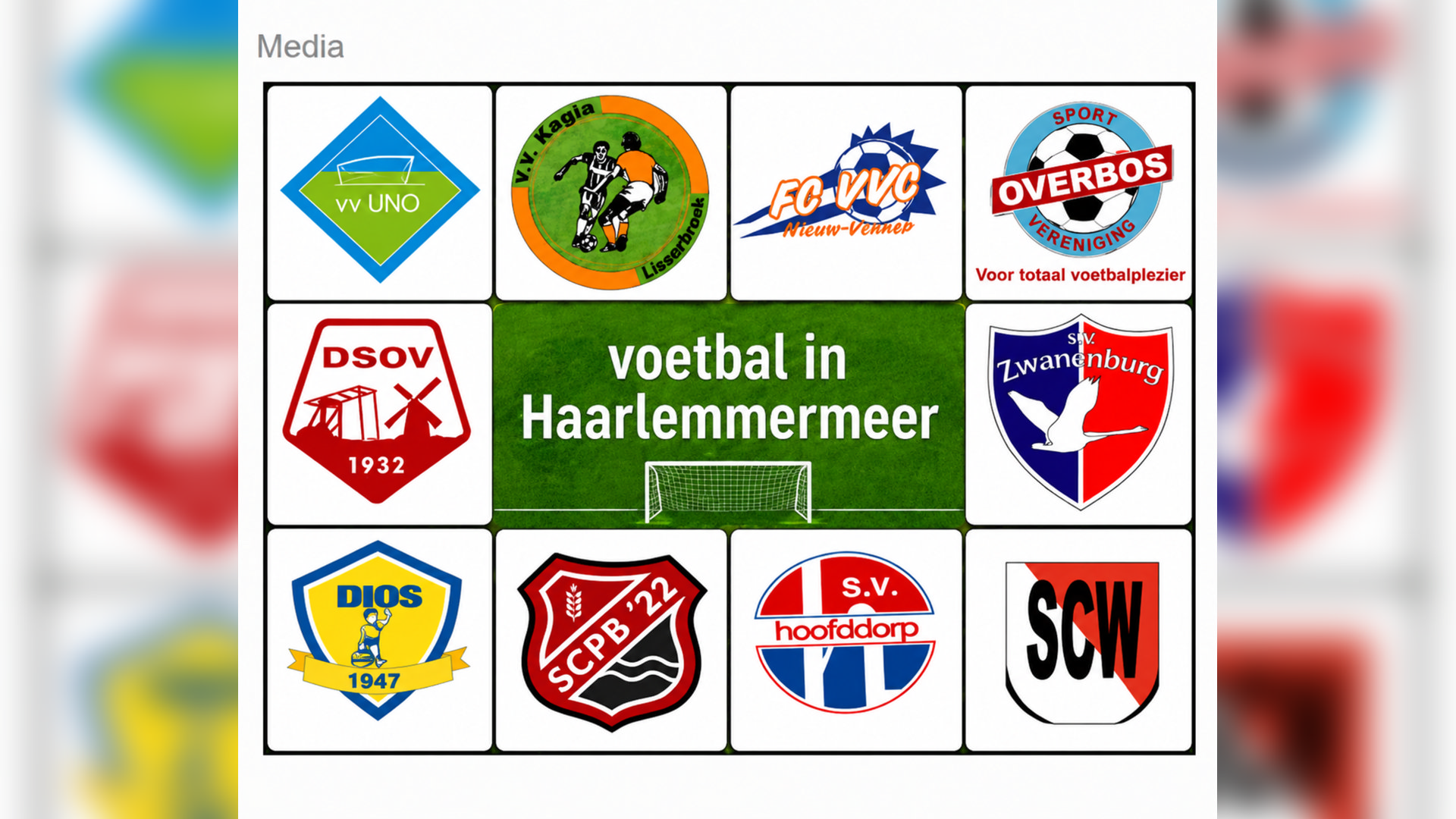 Programma voor komend weekeinde met onder meer Huizen - Hoofddorp.