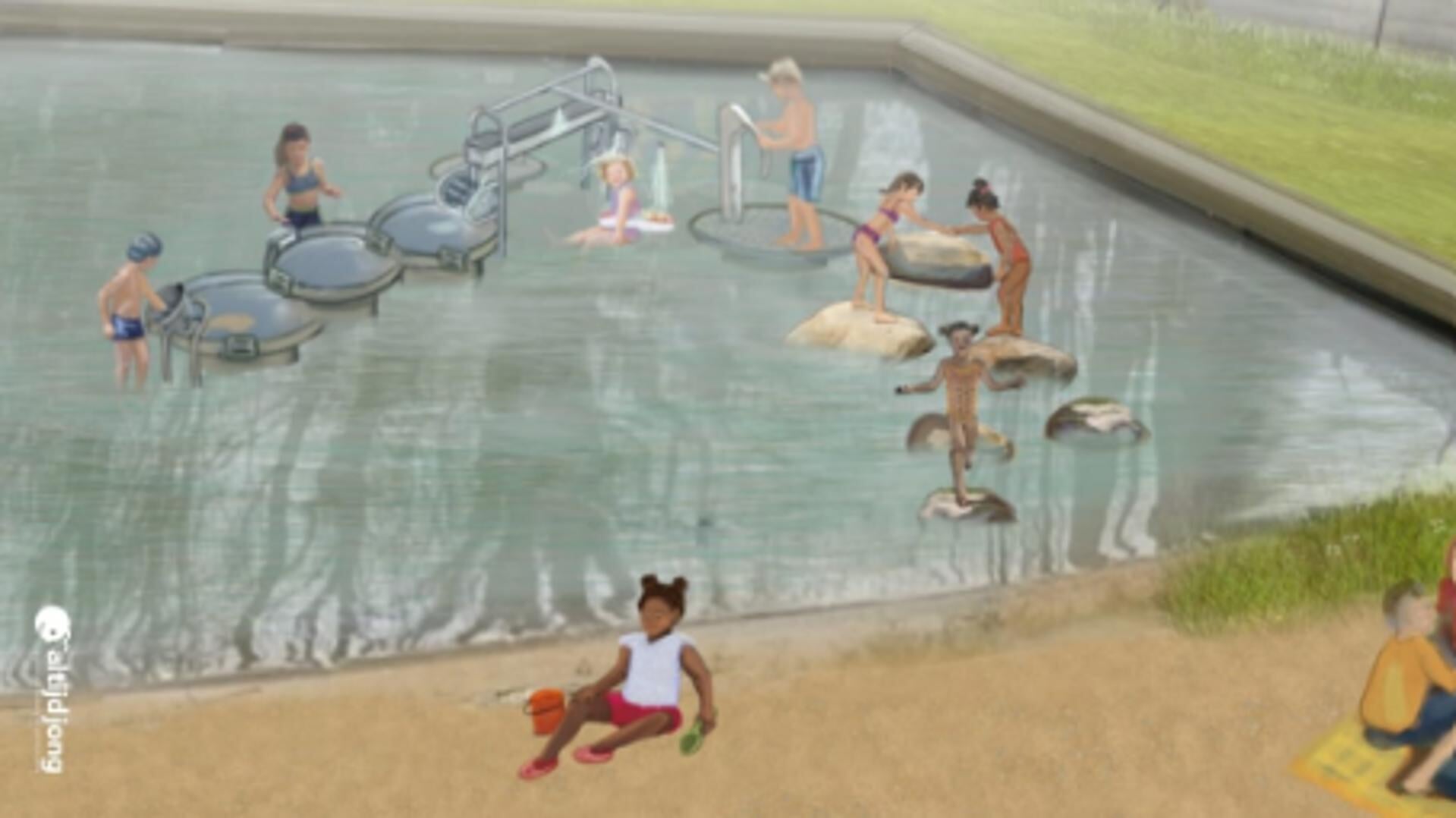 Nieuw waterspeeltoestel op zwembad ‘t Petje in Zijdewind
