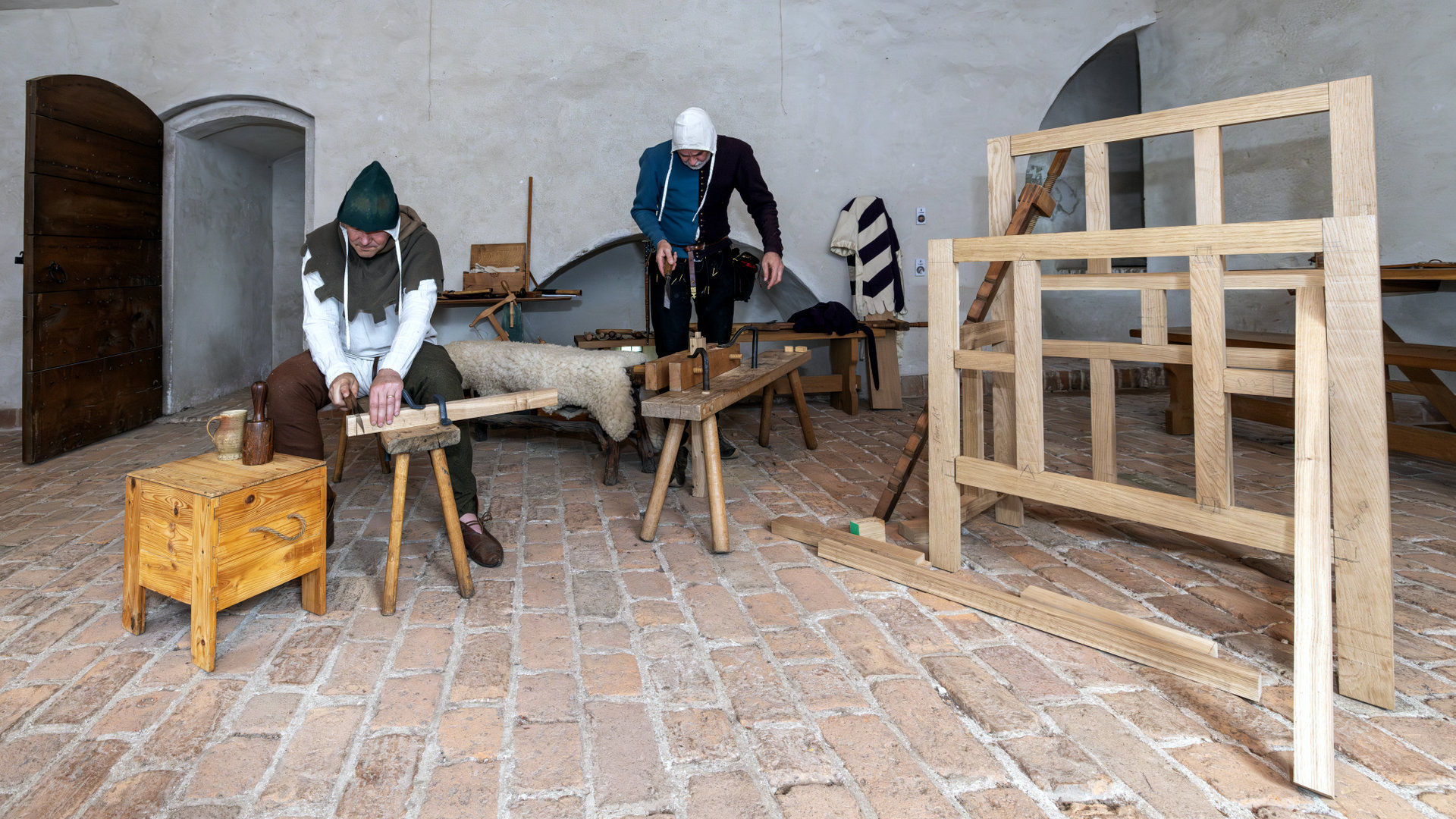 Middeleeuws ambacht op kasteel Hernen