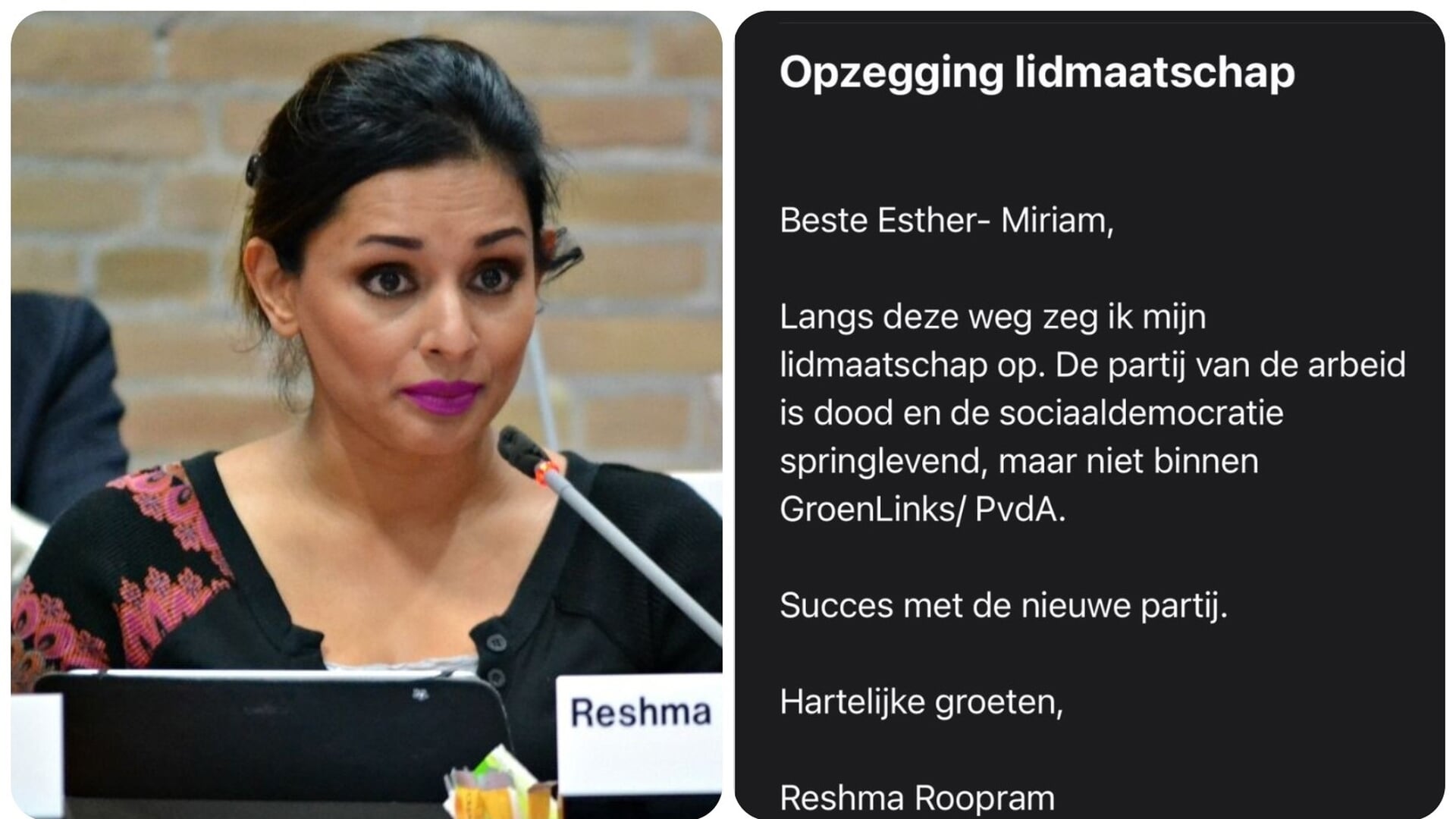 Reshma Roopram stapt uit de PvdA