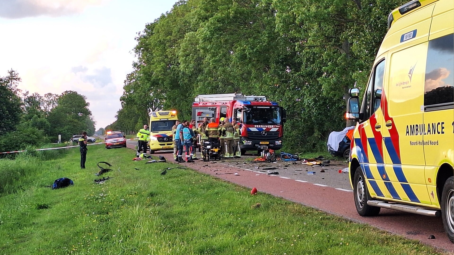 Meerdere slachtoffers bij ernstig ongeluk aan Zuiderdijkweg in Wieringerwerf