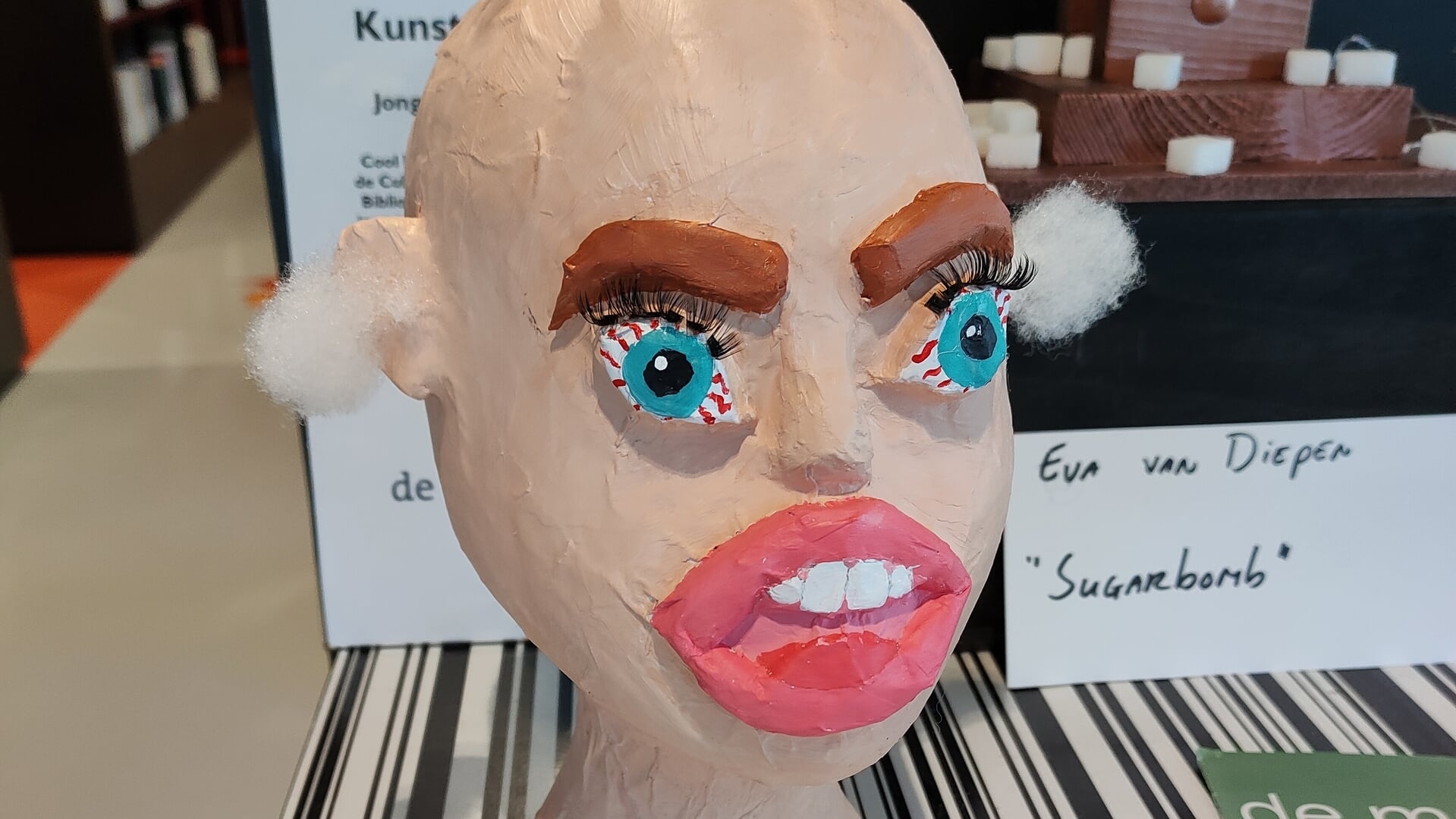 Kunst in de etalage - expositie van jong talent in de bibliotheek in Heerhugowaard