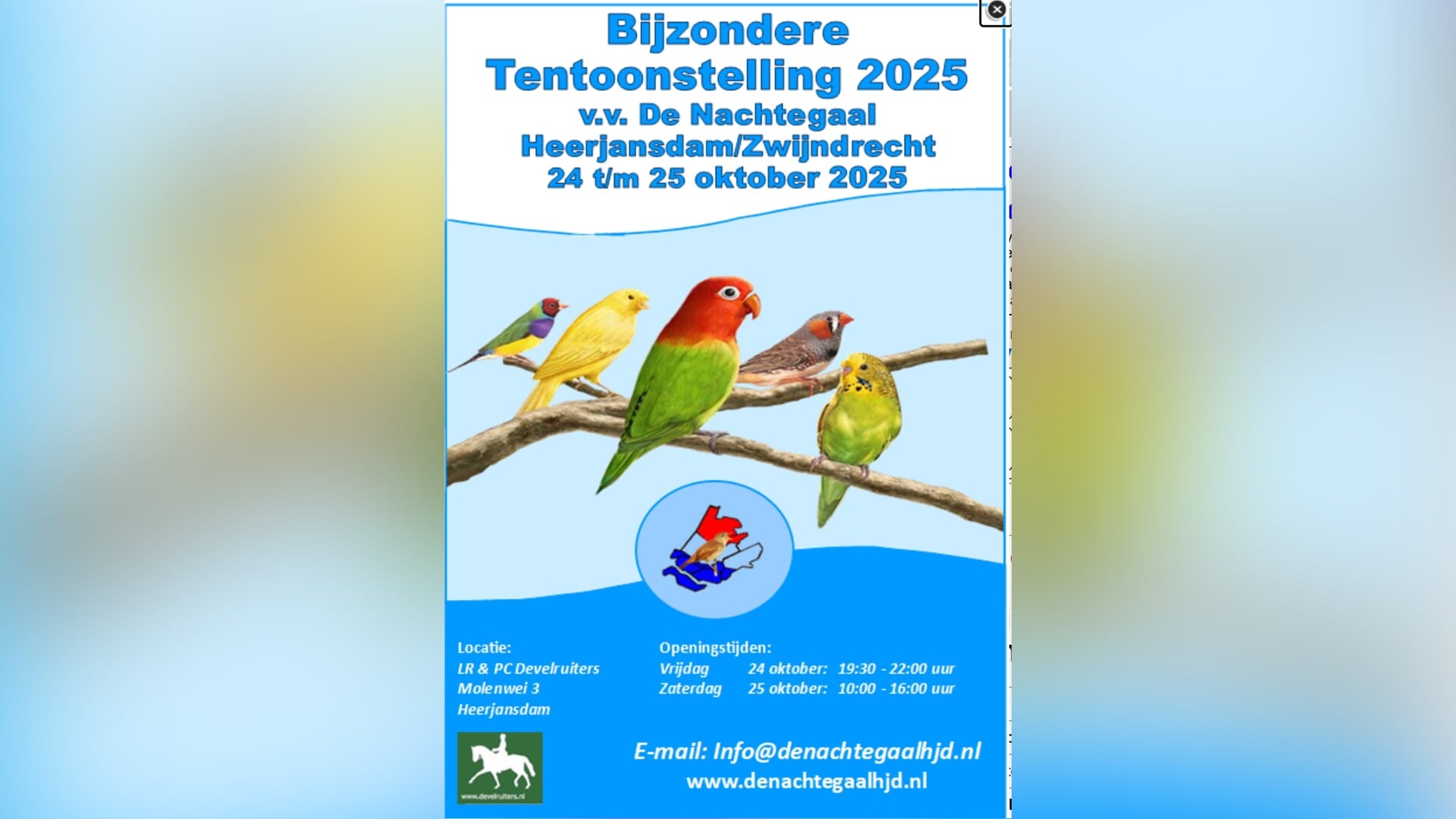 Bijzondere tentoonstelling bij vogelvereniging