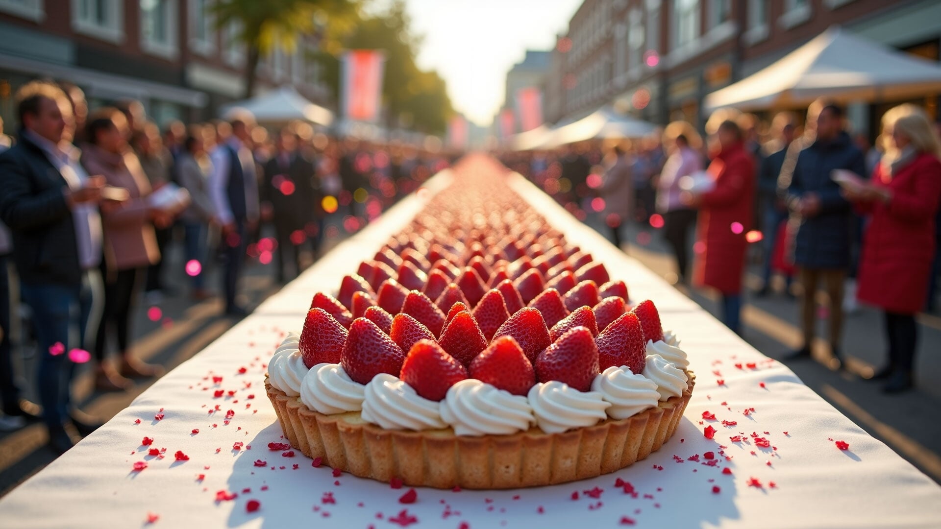 Aardbeienslof van 150 meter lang in het centrum van Beverwijk