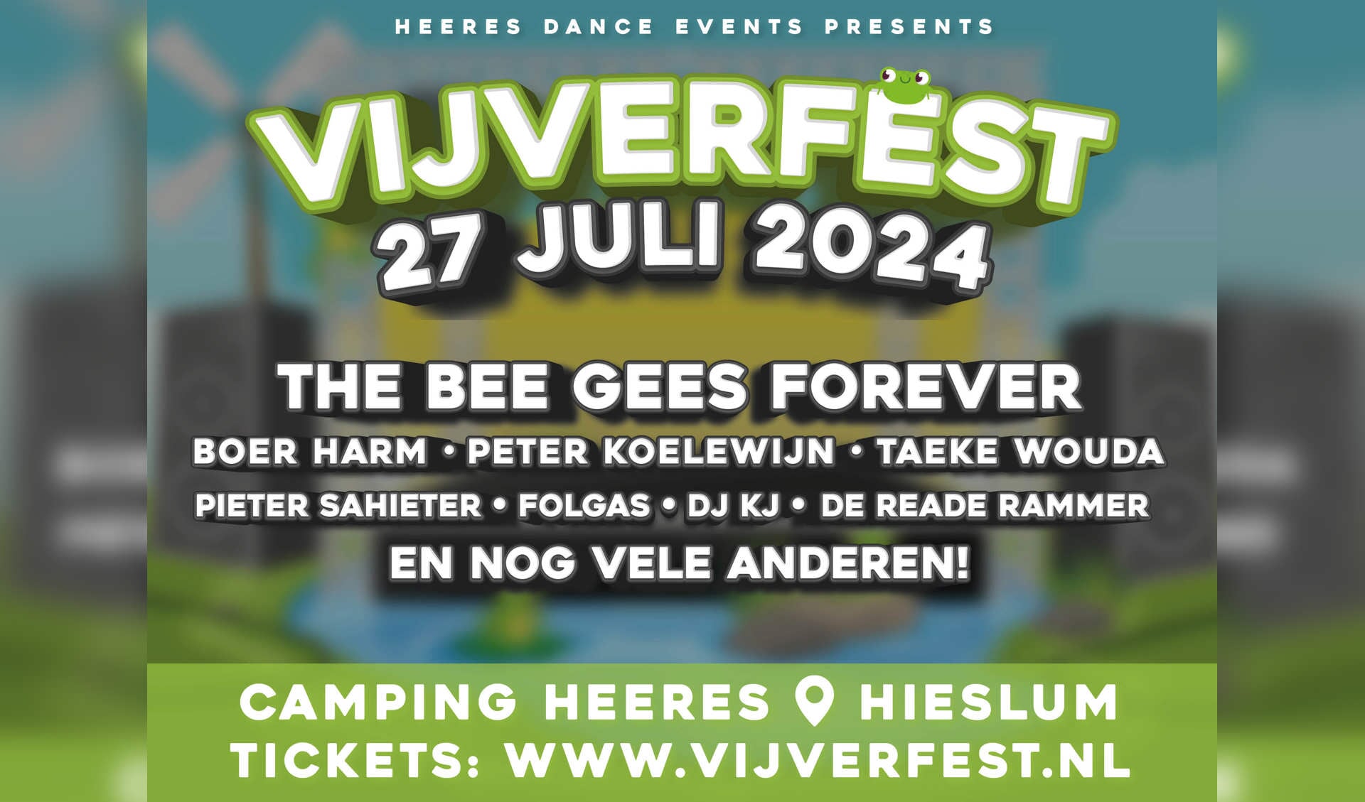 Vijverfest Hieslum op 27 juli - Met tributeband Bee Gees Forever