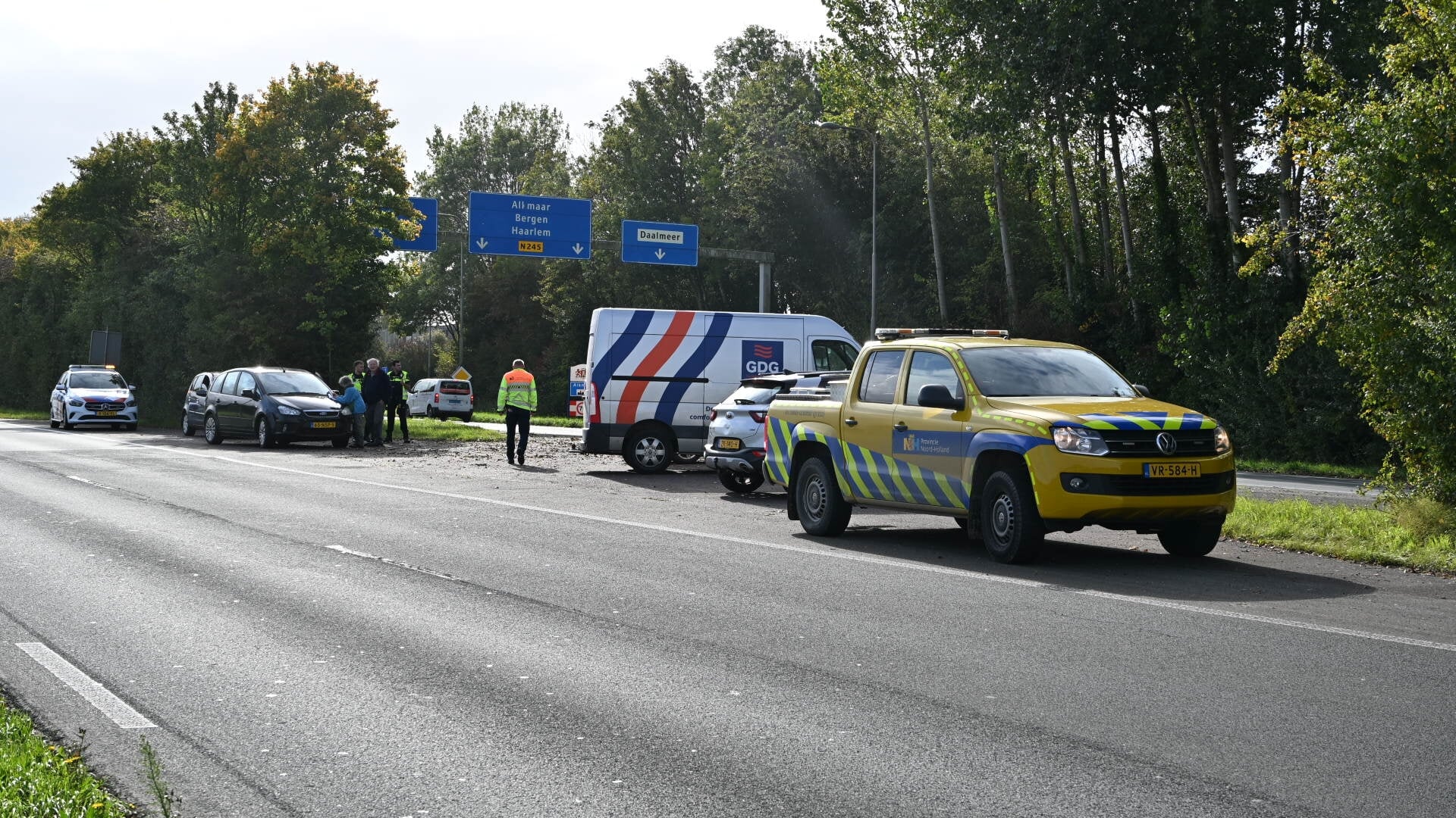 Twee ongelukken binnen een half uur op N245 in Alkmaar