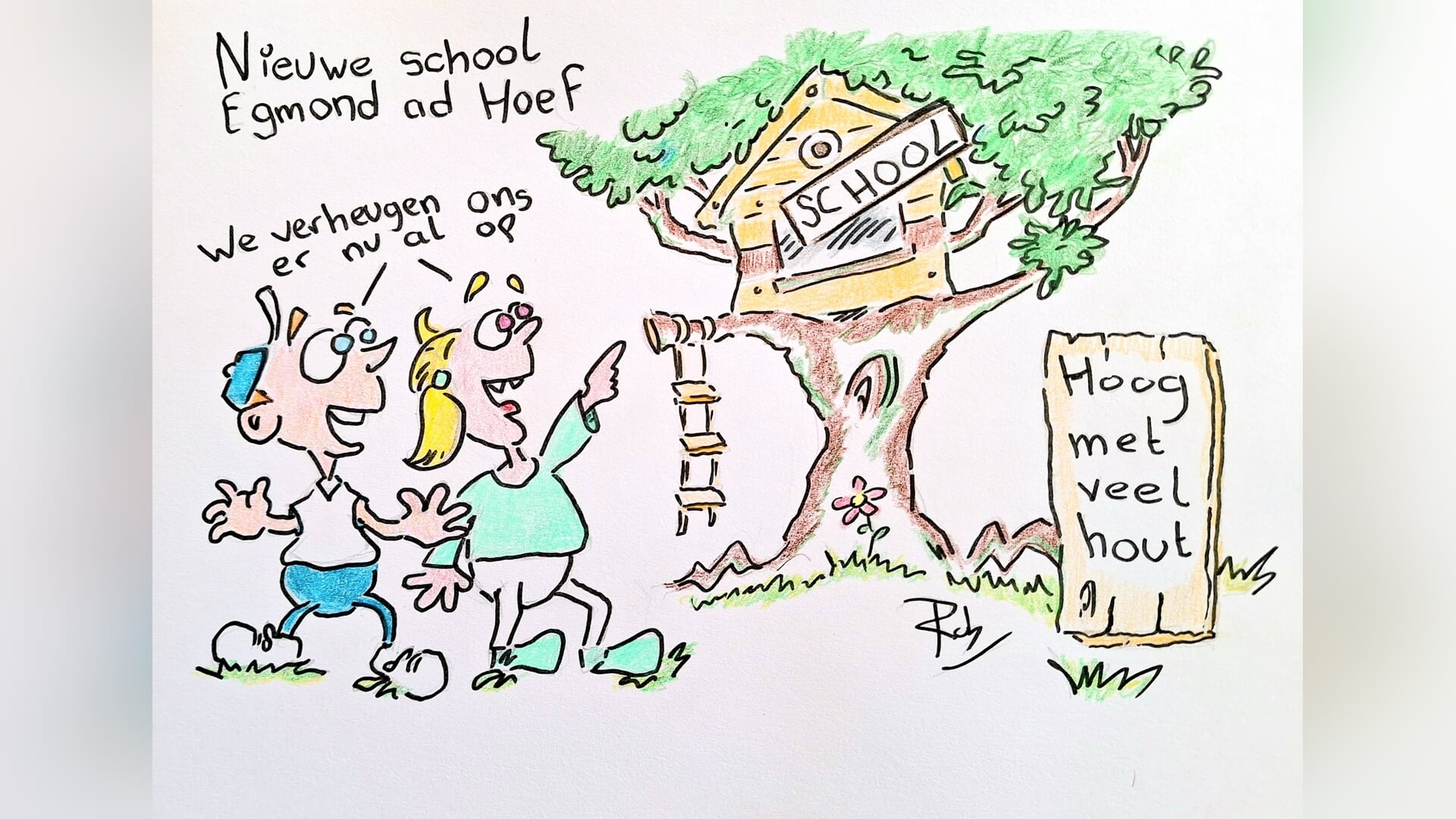 Ku(n)stcartoons van Rob Bak: ‘Enorm hoog met veel hout’