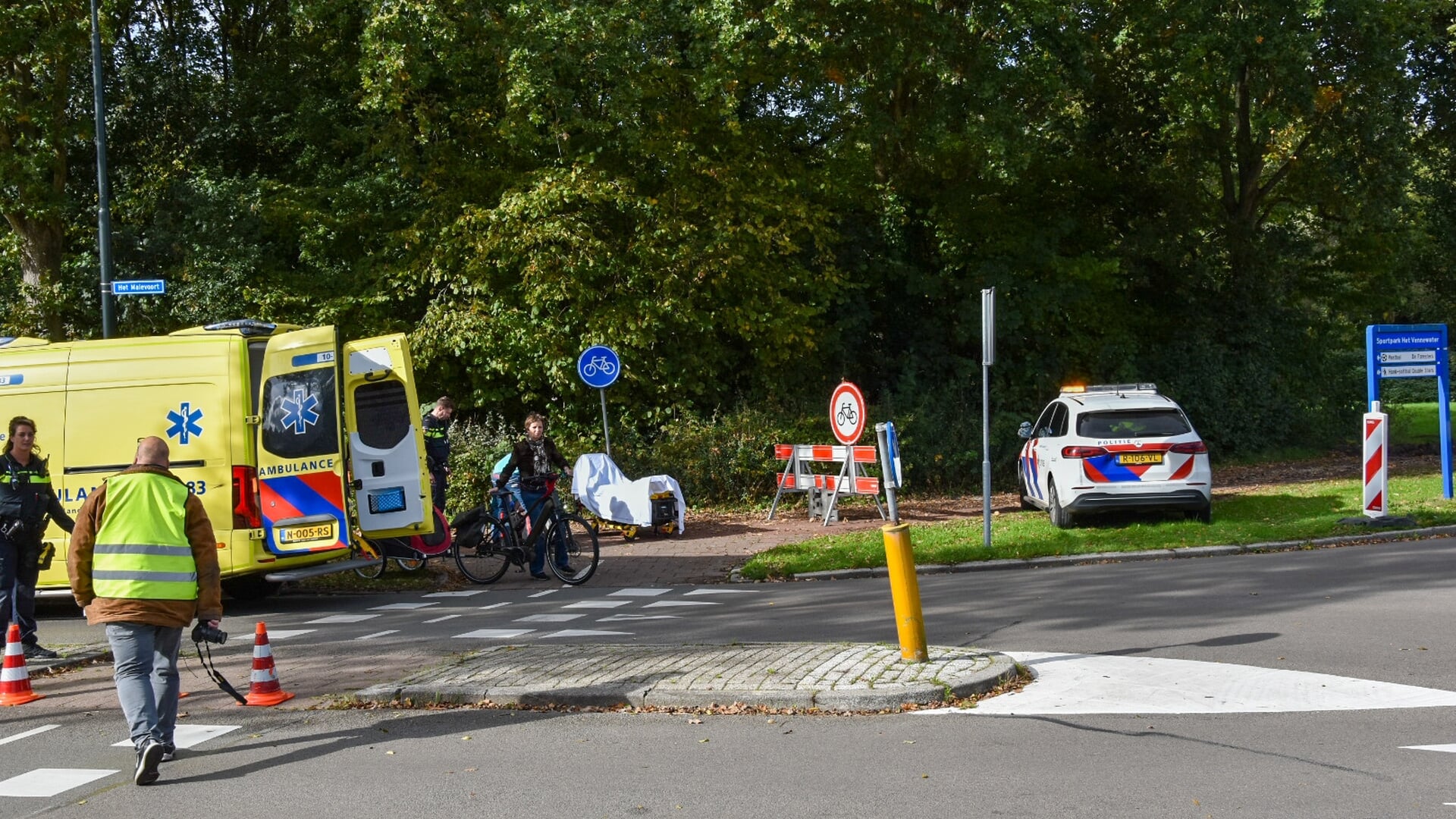 Fietser gewond na valpartij aan Het Malevoort in Heiloo