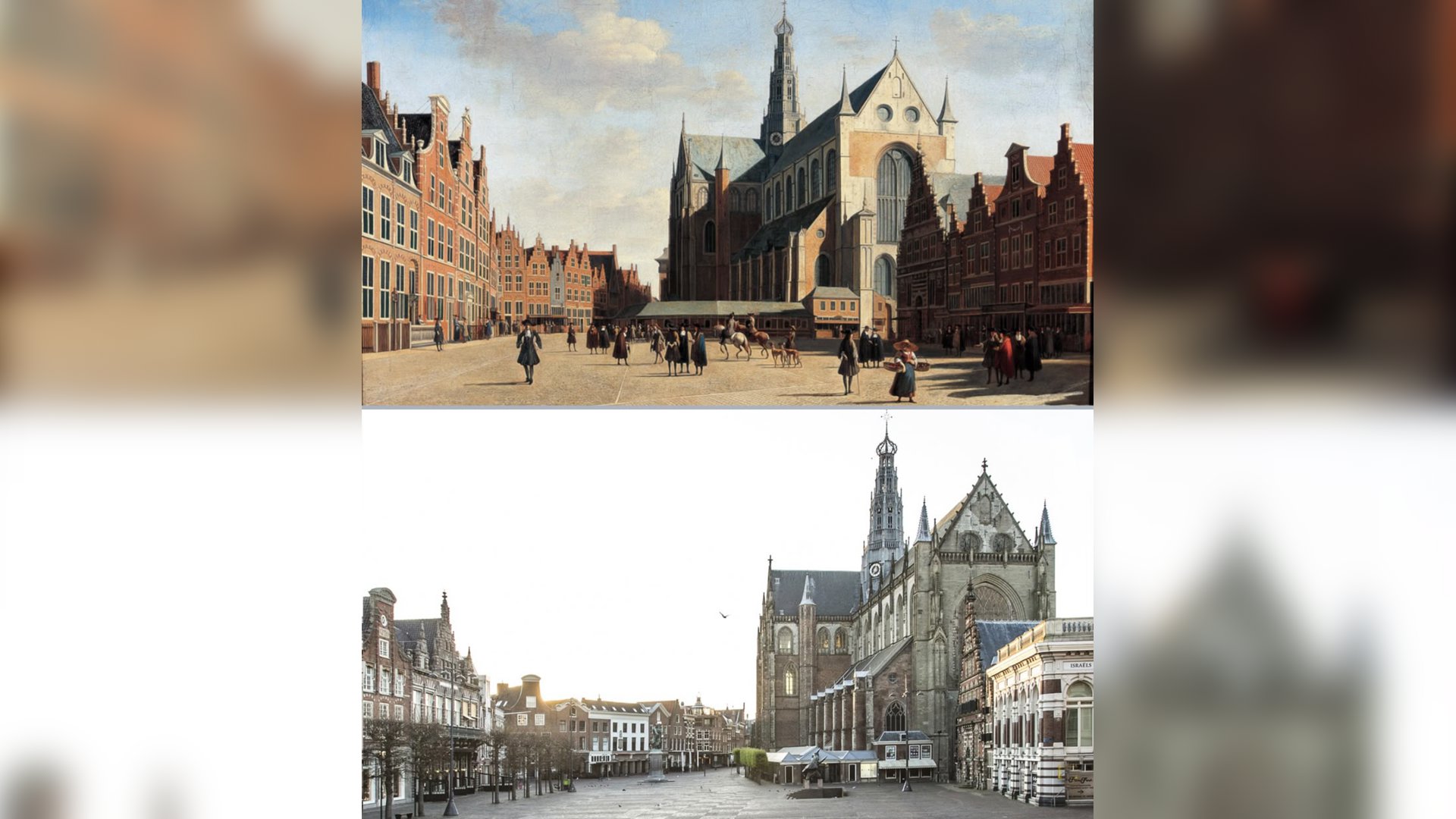 Bavo kerk, toen en nu: één plek, twee tijdperken