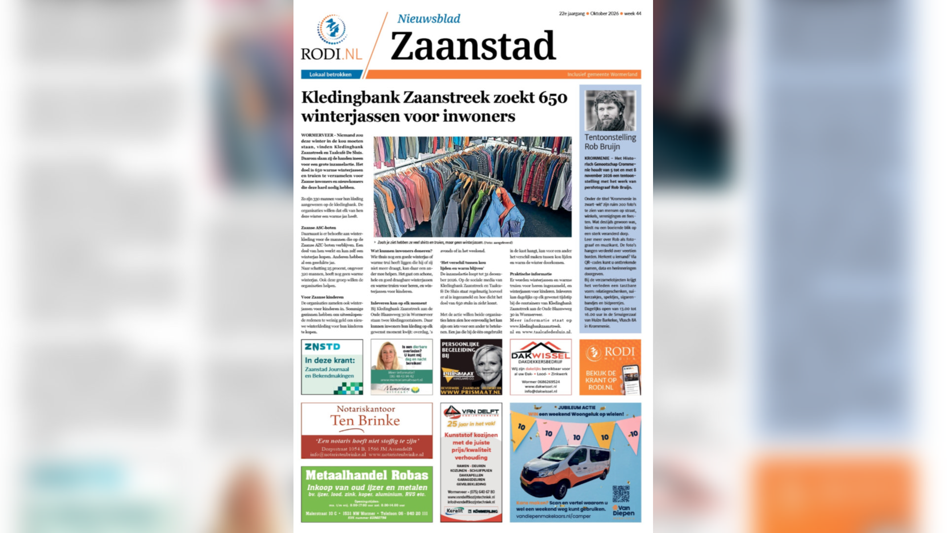 Nieuwsblad Zaanstad nu ook online: lees hier de krant van week 44