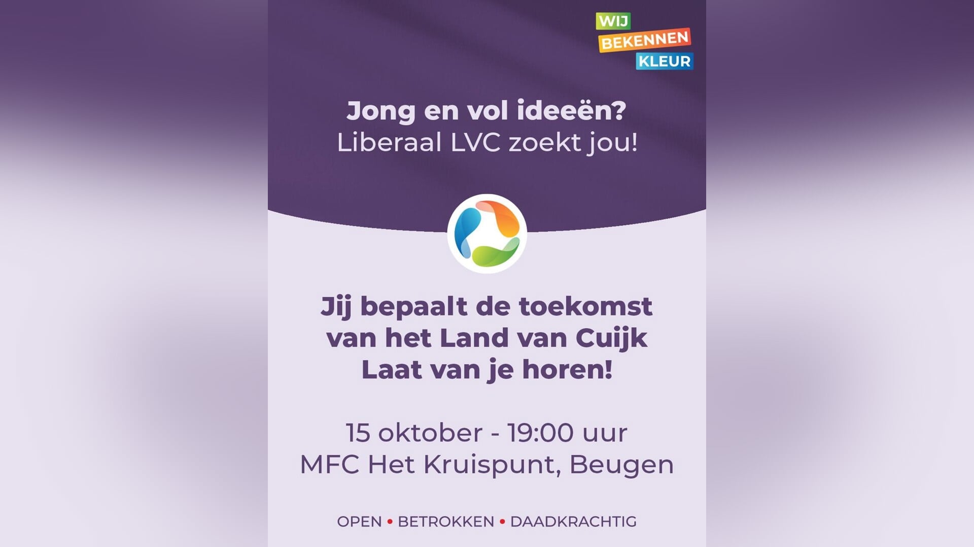 Jongerenavond Liberaal LVC over toekomst Land van Cuijk