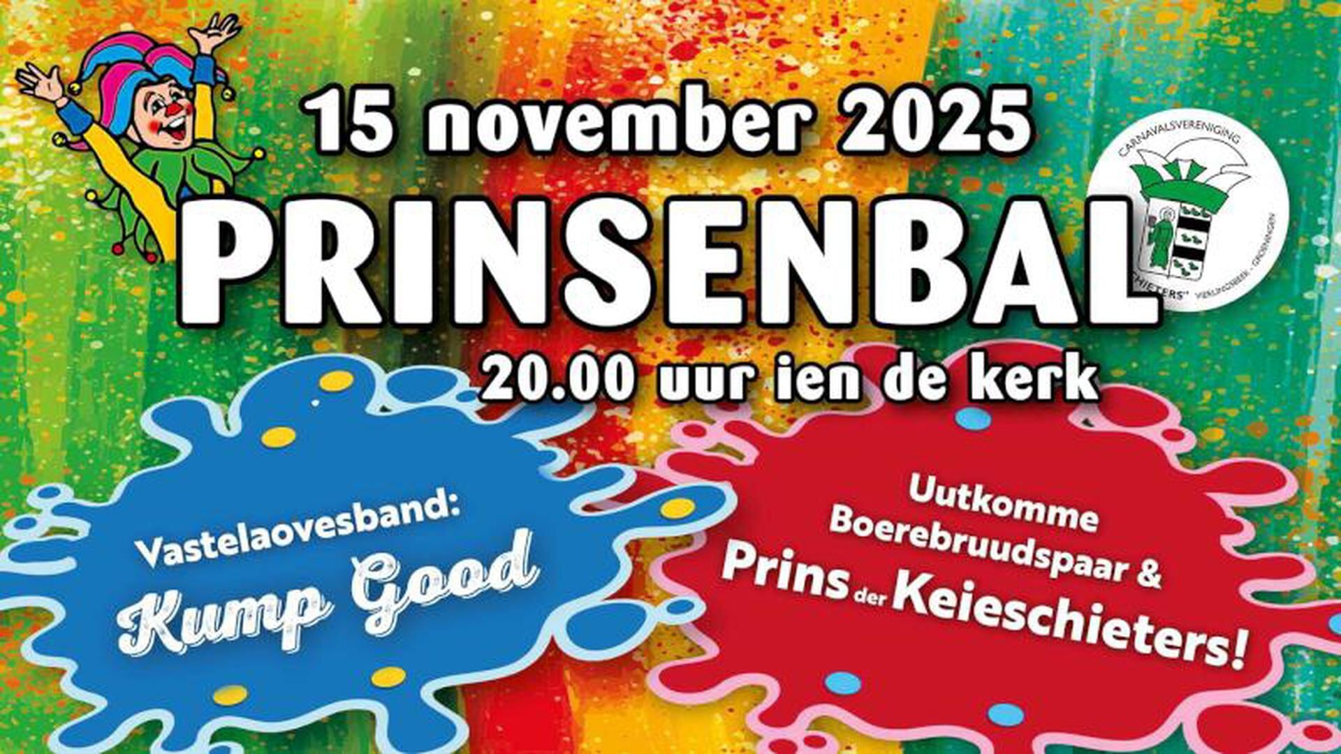 Prinsenbal Keieschieters op 15 november, boerenbruidspaar terug