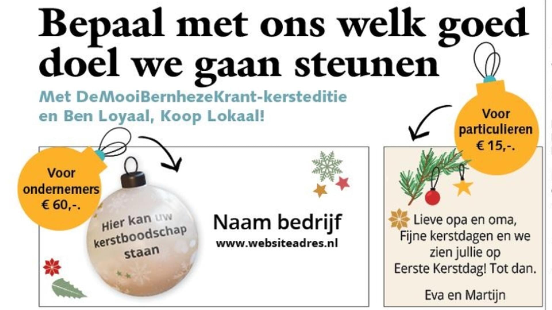 Per kerstwens gaat er € 10,- naar het goede doel