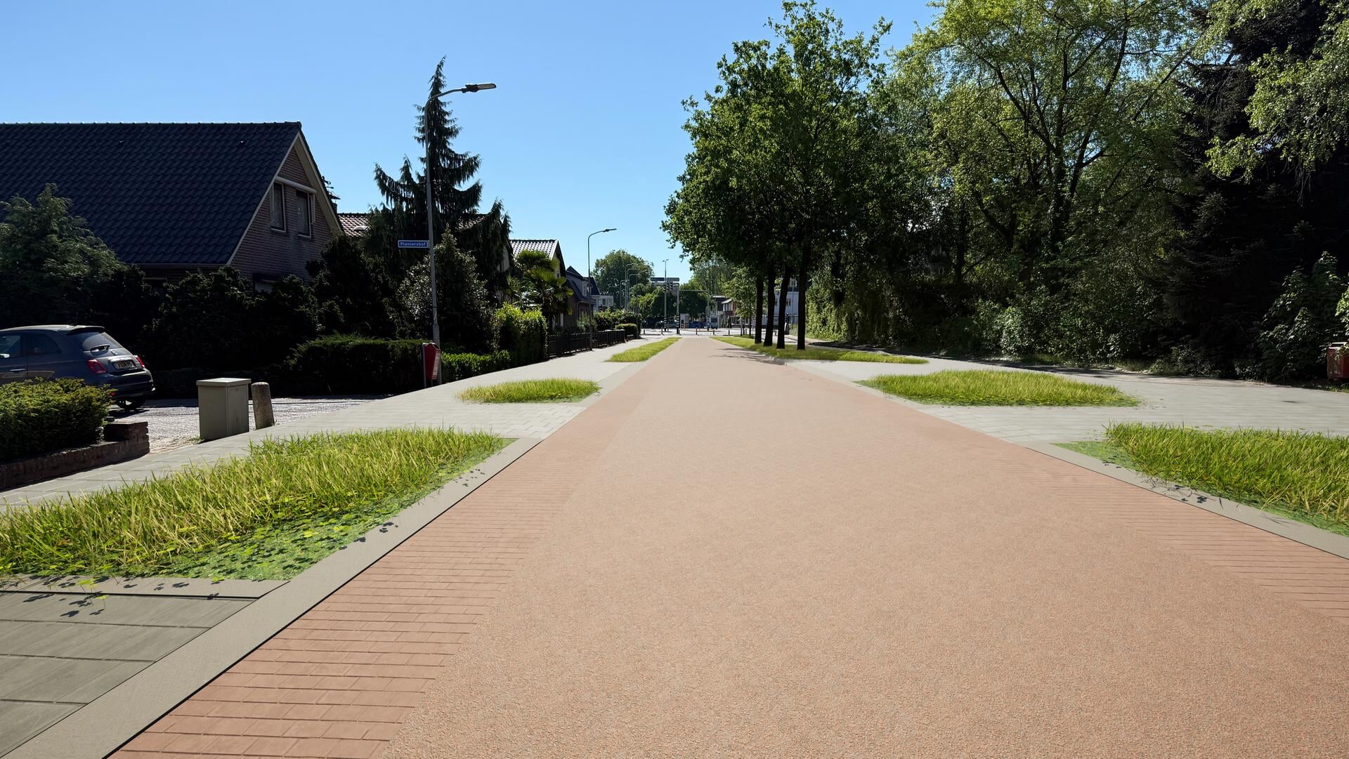 Fietsstraat richting Alverna lijkt een gelopen race