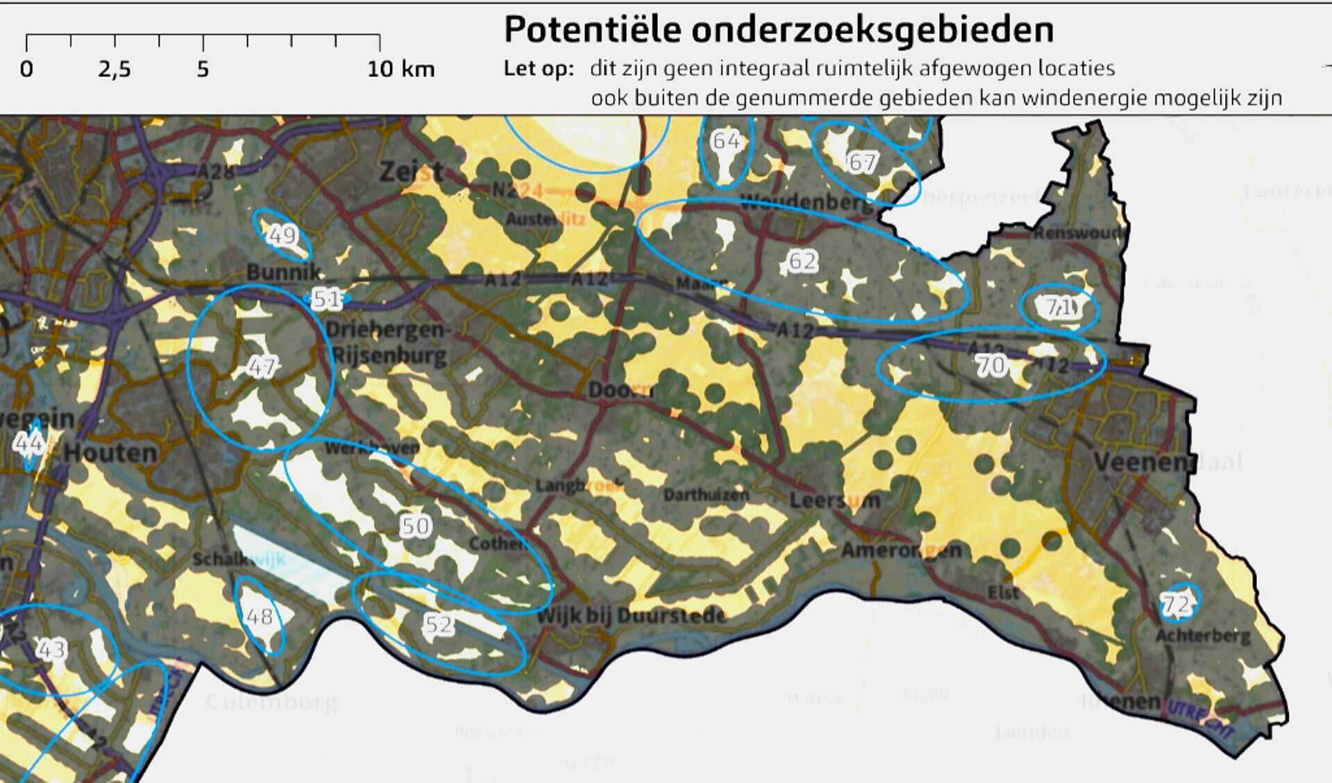 Nieuwe zoekgebieden voor windturbines bij Odijk en Werkhoven voorlopig ...
