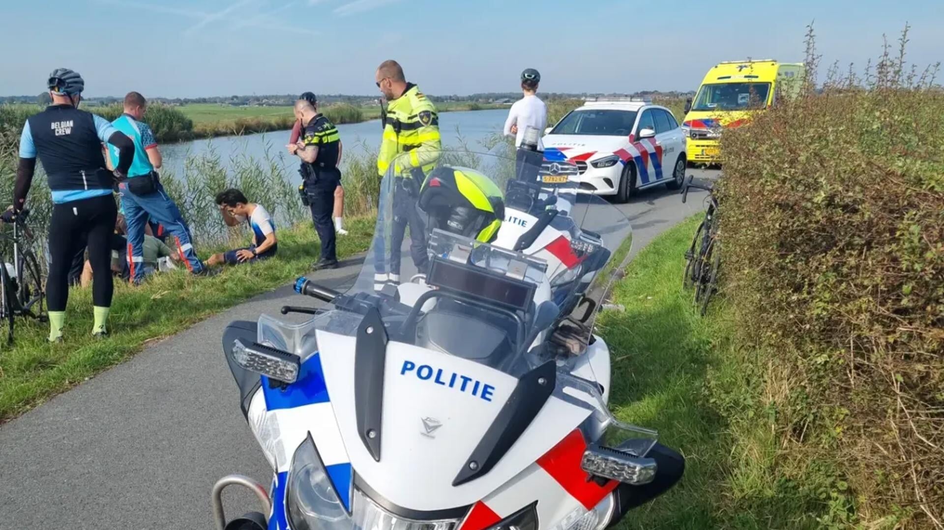 Aanrijding tussen wielrenners
