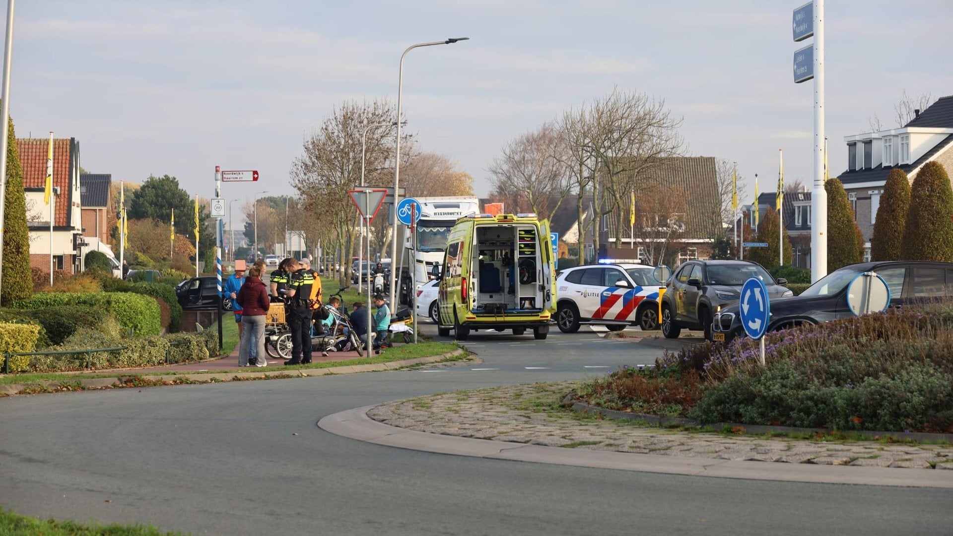 Traumahelikopter ingezet bij fietsongeval in Rijnsburg