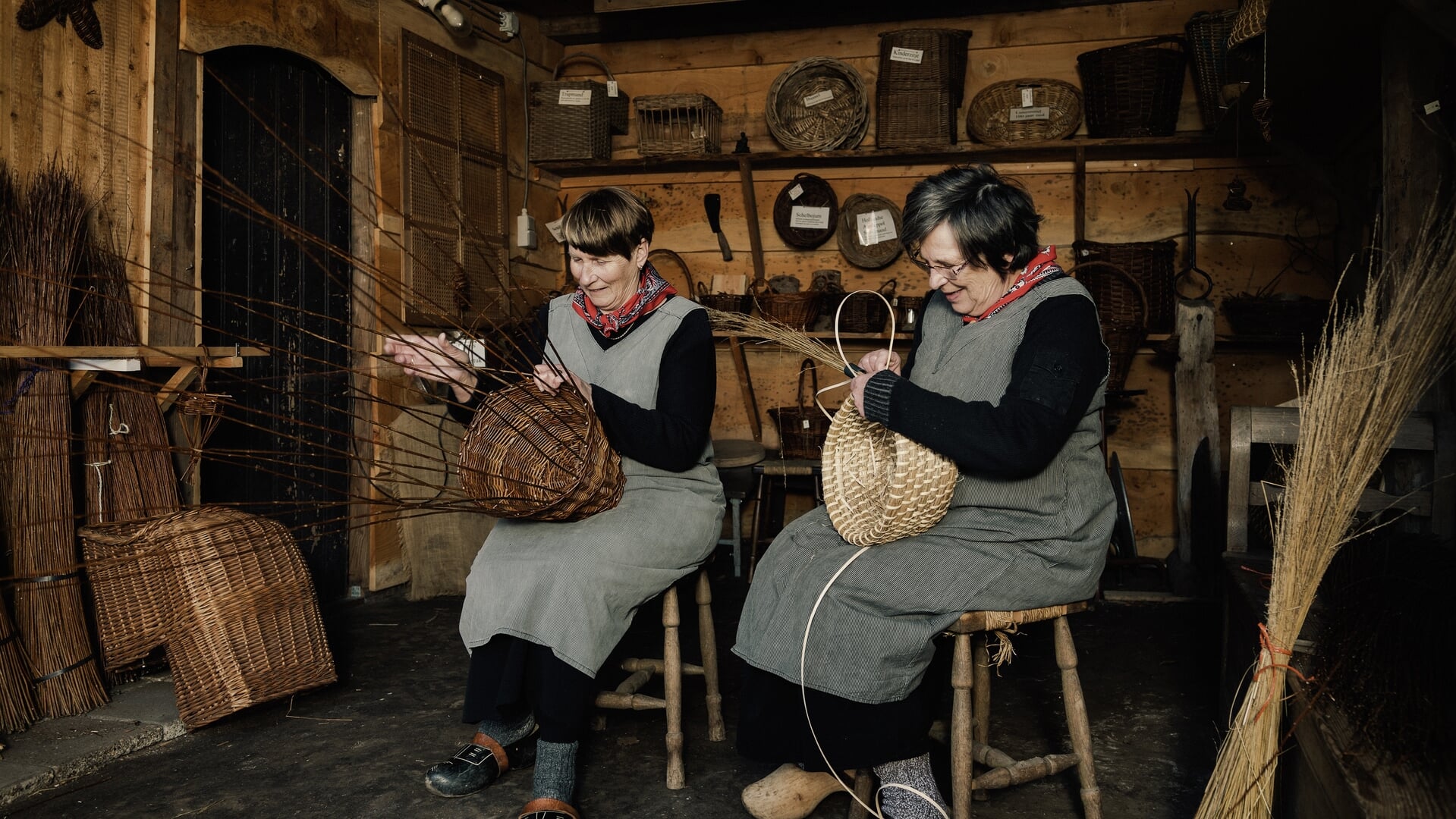 Mandenvlechten in het Boerenbondsmuseum