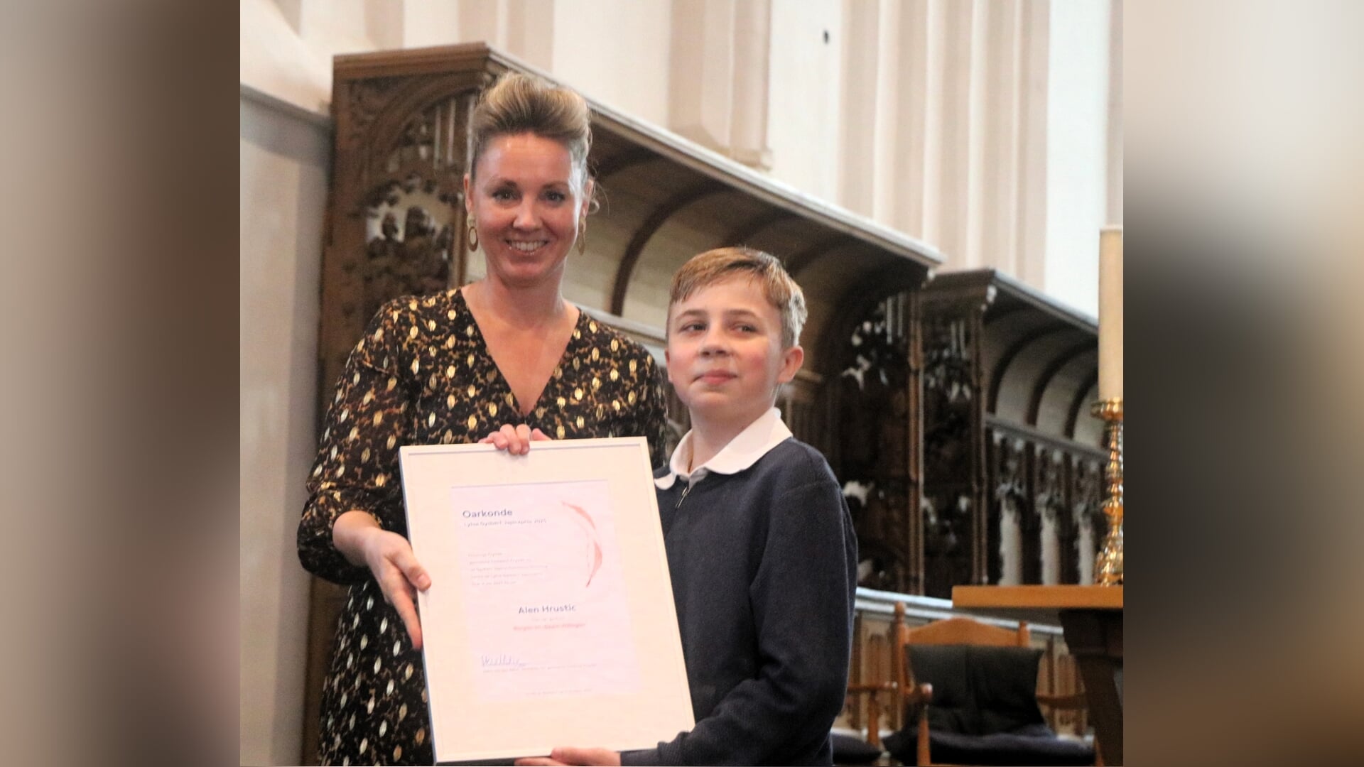Gysbert Japicxpriis 2025 uitgereikt aan Alen Hrustic (13) uit Joure