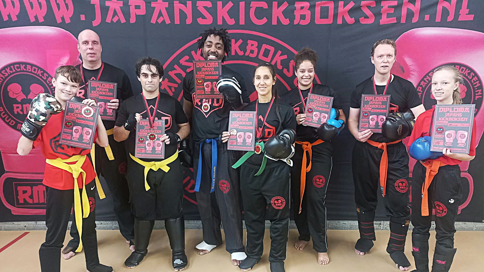 Kickboksers RMD behalen hogere graad
