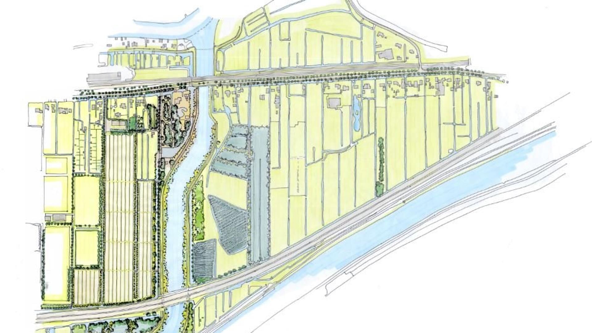 Nieuw Boezemkanaal In Hardinxveld-Giessendam Met Zonneveld En ...