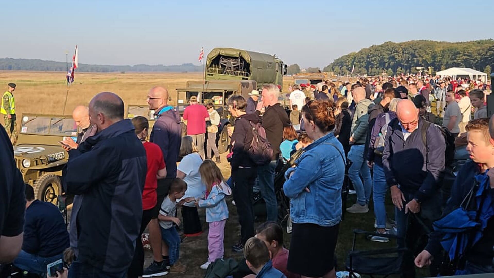 Large crowds on the way to Airborne Commemoration at Ginkelse Heide Ede