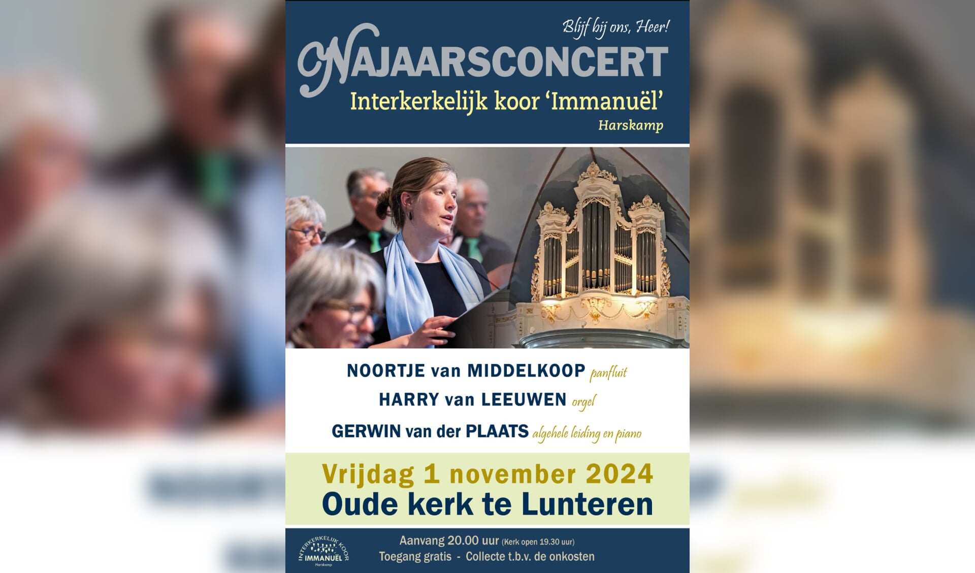 Najaarsconcert 1 NOVEMBER 2024 Interkerkelijk koor Immanuel Harskamp o.l.v..