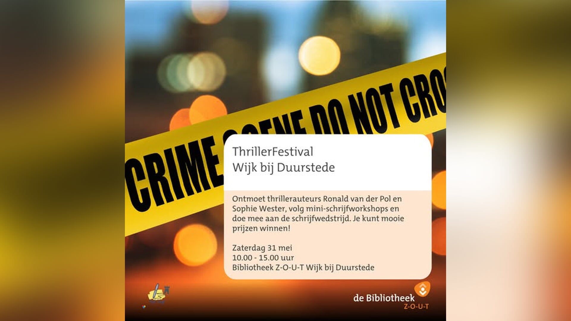 Thrillerfestival en schrijfwedstrijd in Wijk bij Duurstede