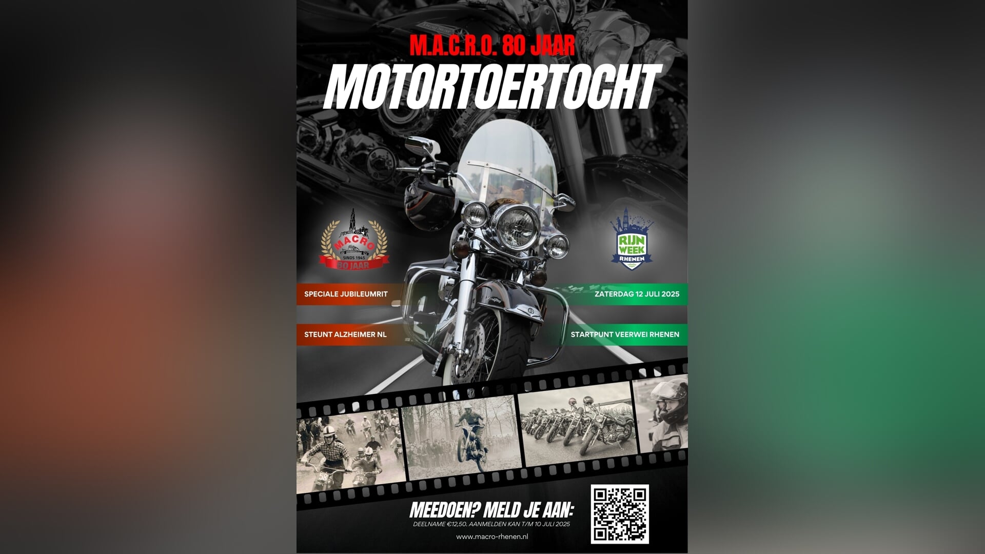 RIJNWEEK & M.A.C.R.O vieren 80 jaar met feestelijke motortoertocht