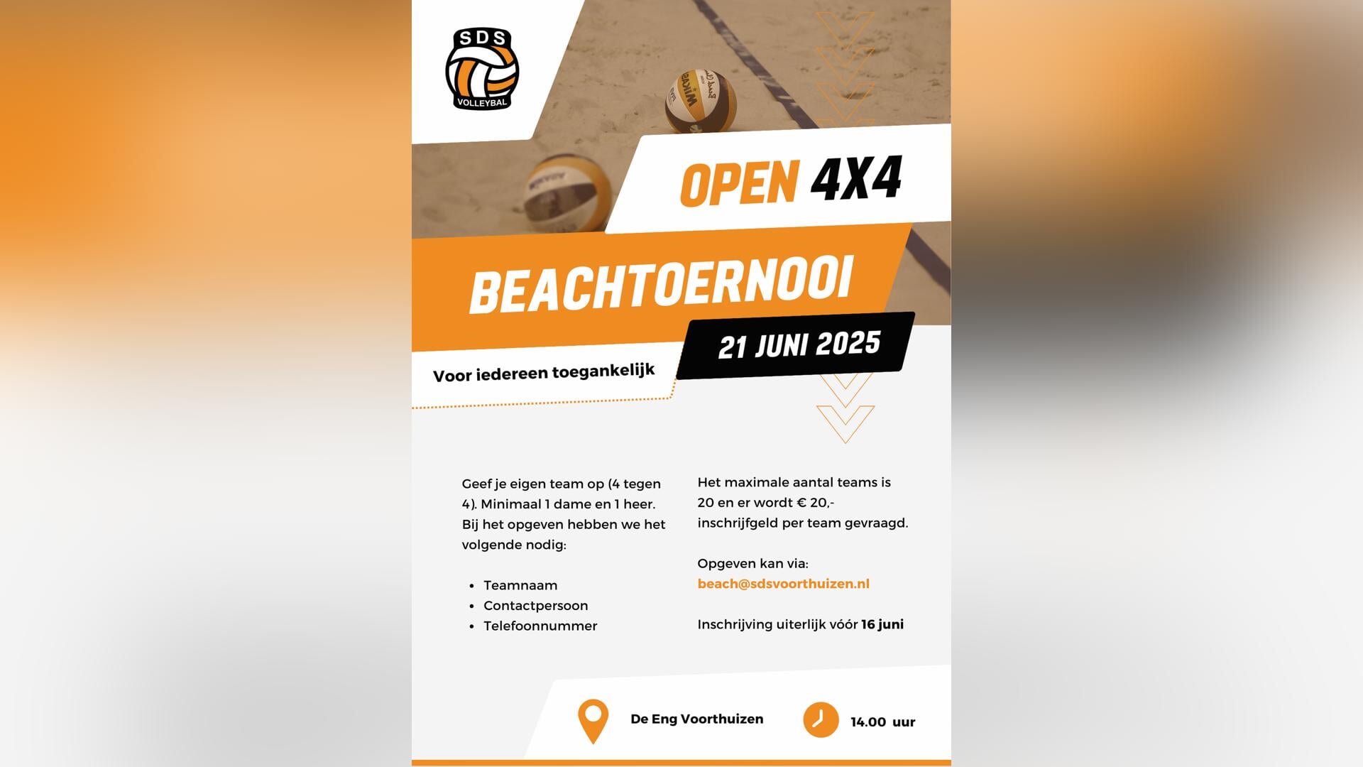 Ervaar beachvolleybal bij SDS Voorthuizen.