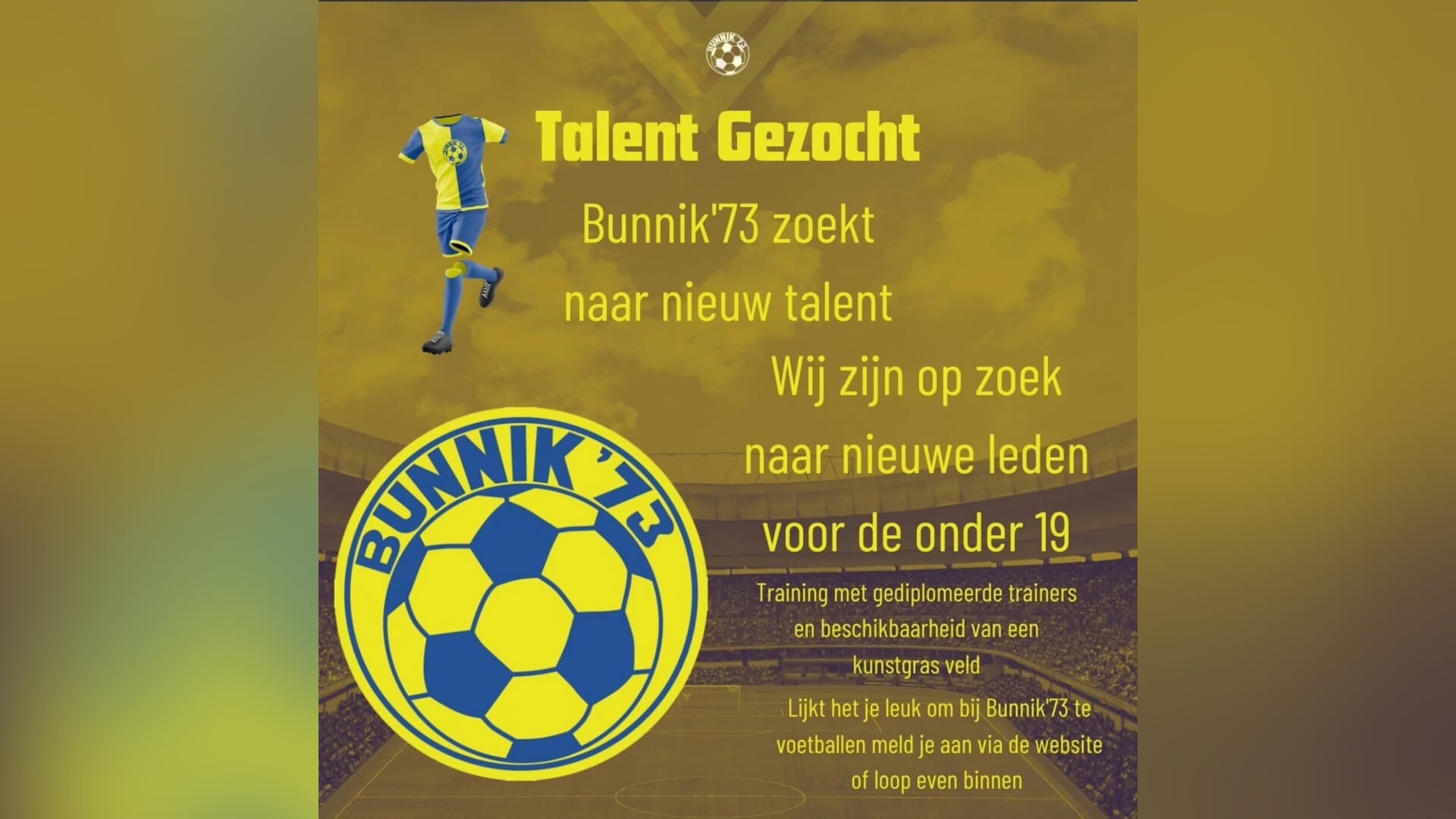 Bunnik ‘73 zoekt spelers voor Jongens onder 19
