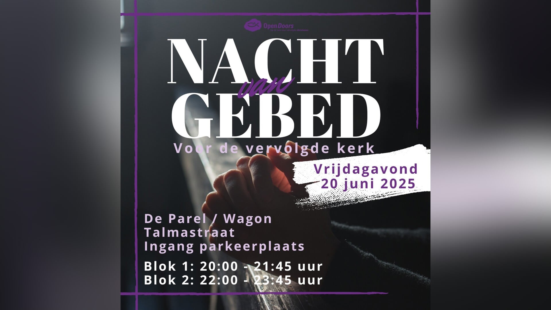 Nacht van Gebed in de Parel in Hardinxveld-Giessendam