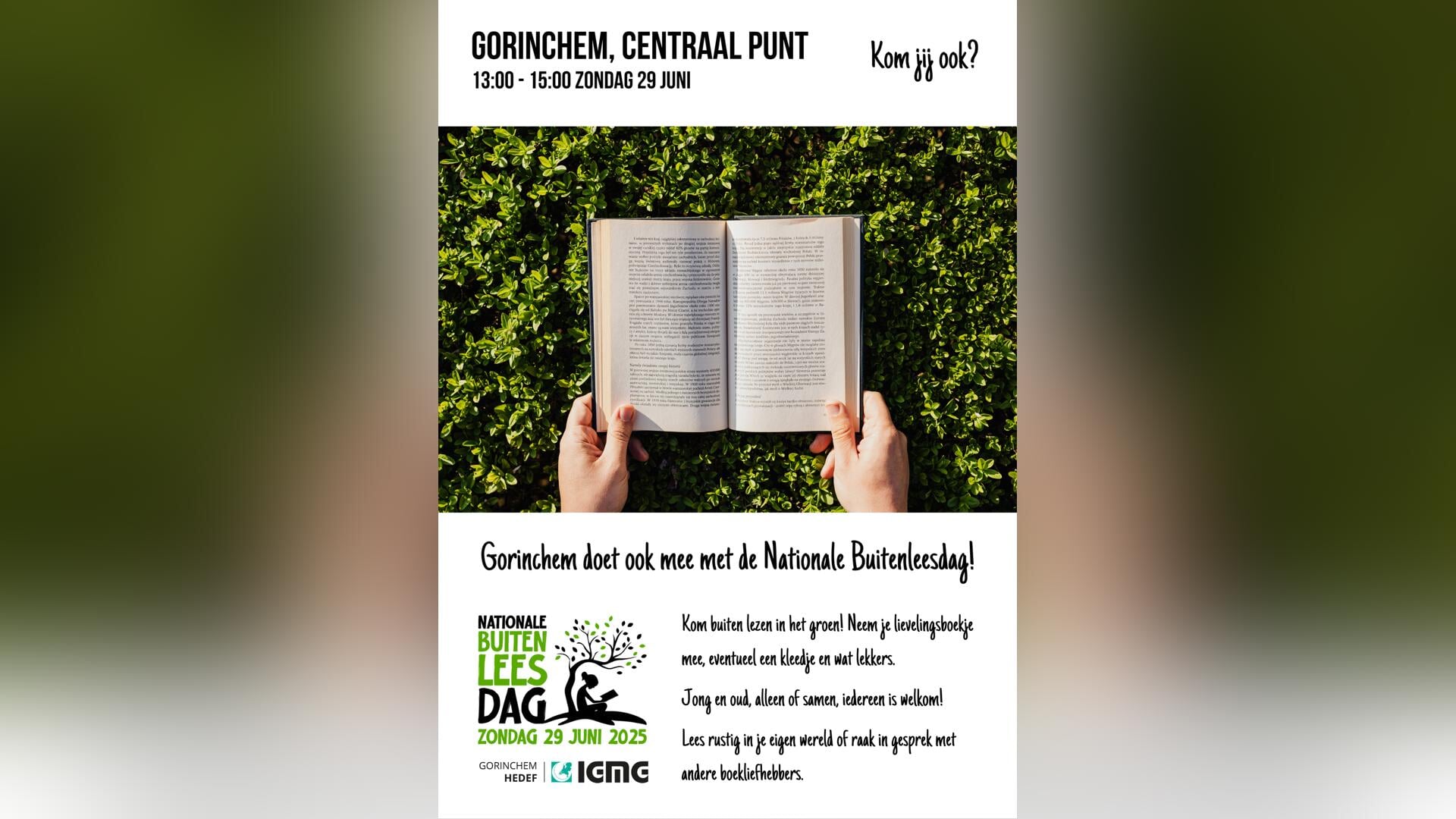 Gorinchem doet mee met de Nationale Buitenleesdag
