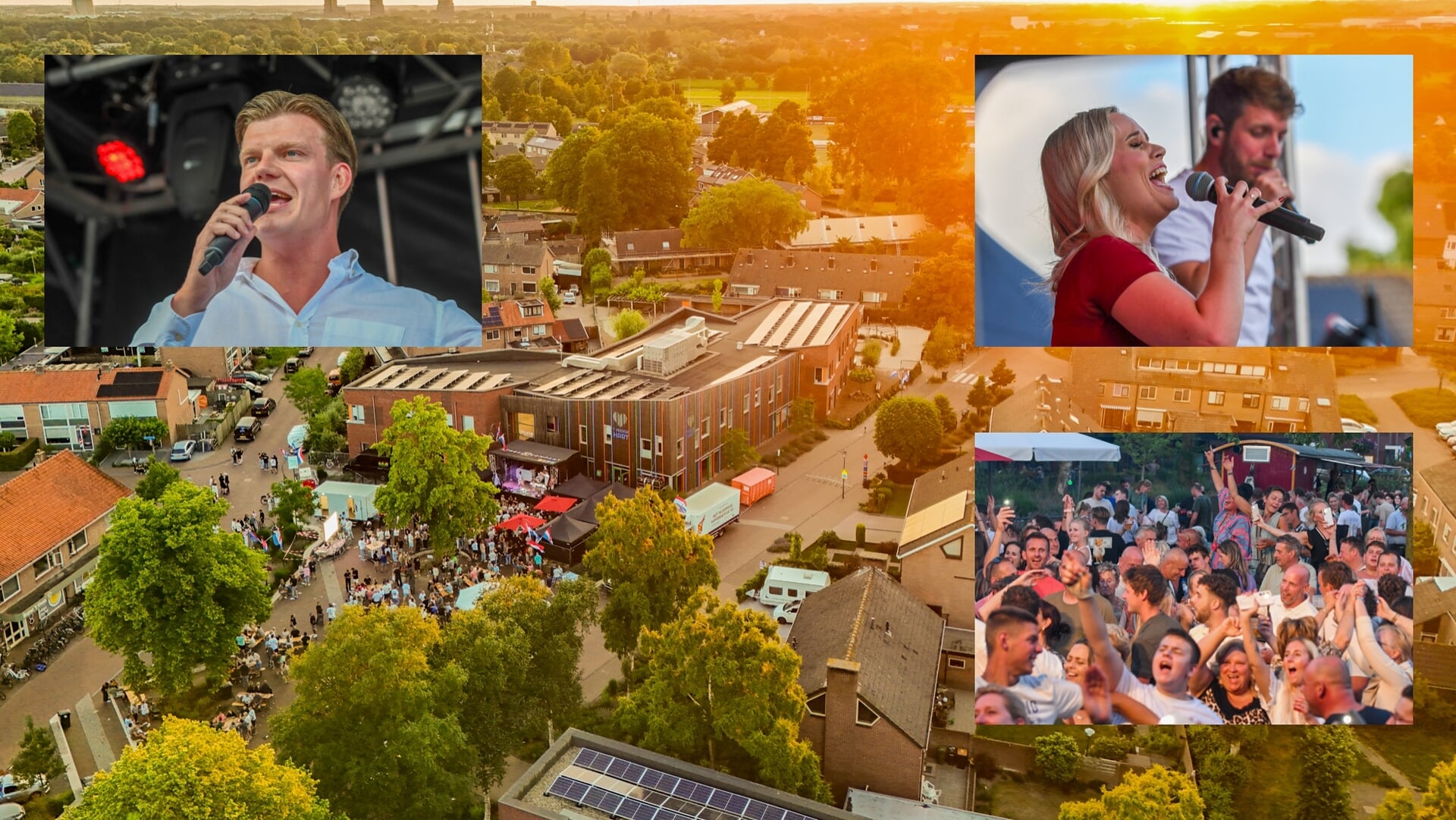 Denderend einde Dorpsdag Nijkerkerveen met Tim Bouw en Coverband Amplifier