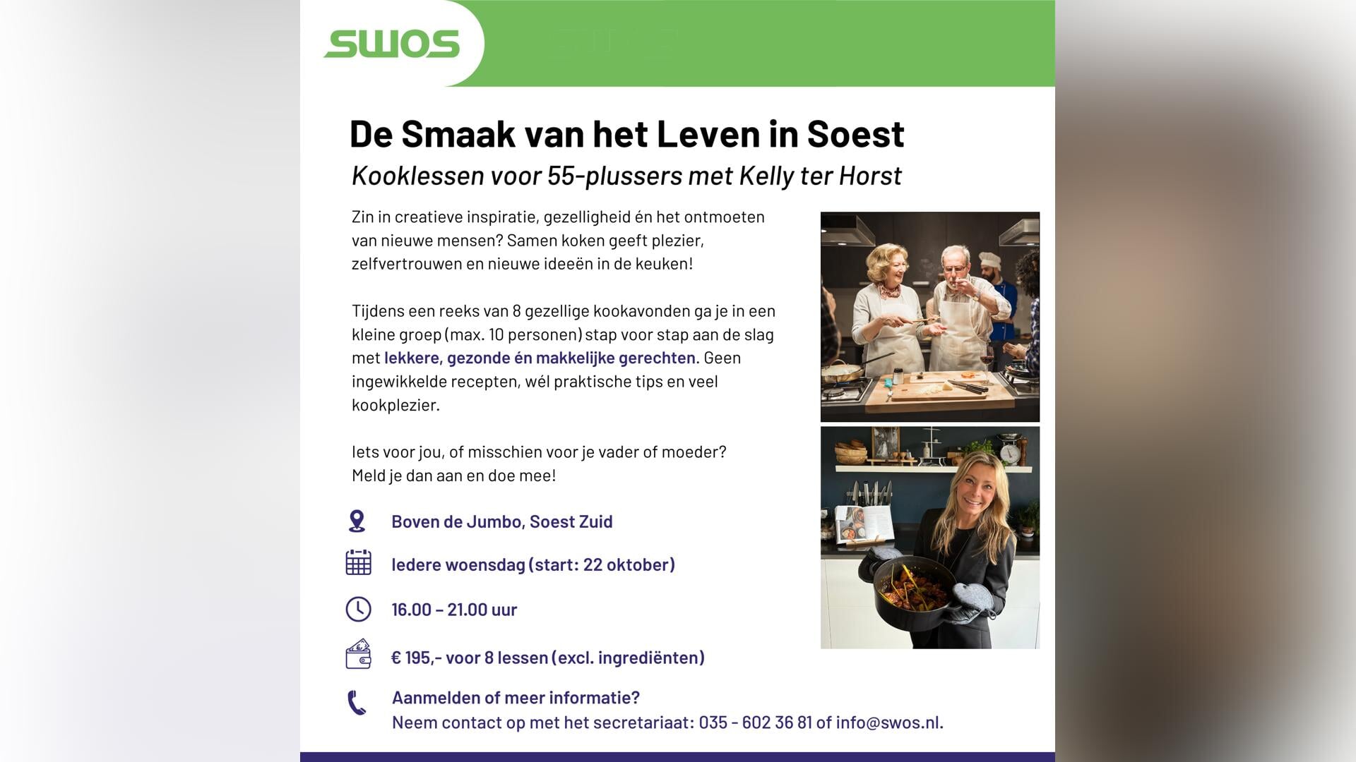 De Smaak van het Leven in Soest: kooklessen voor 55-plussers