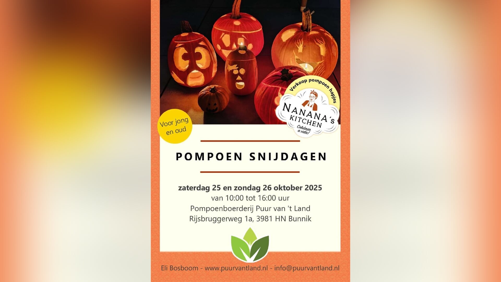 Pompoen snijdagen op pompoenboerderij in Bunnik