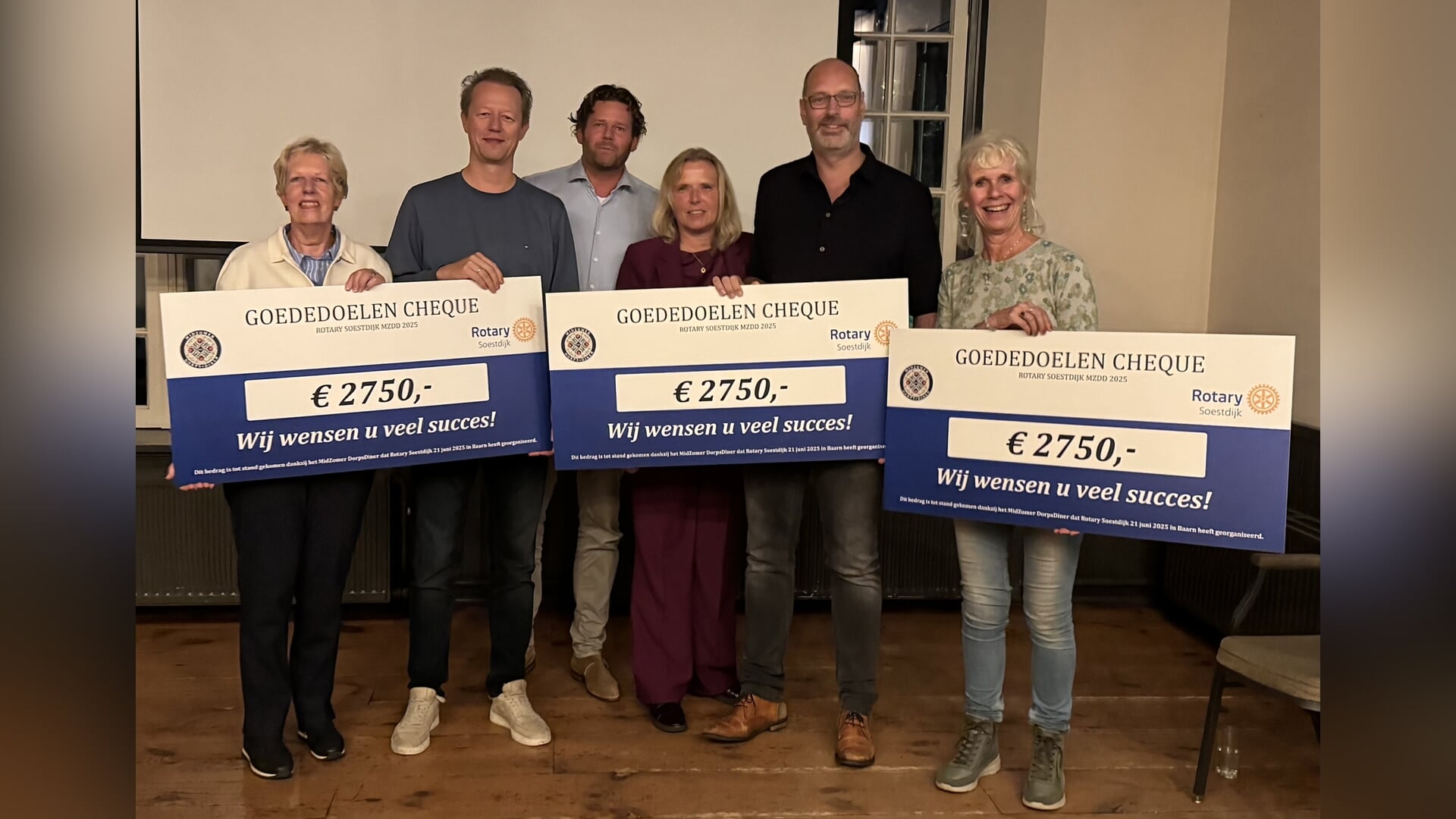 Midzomer DorpsDiner Rotary Soestdijk helpt drie goede doelen