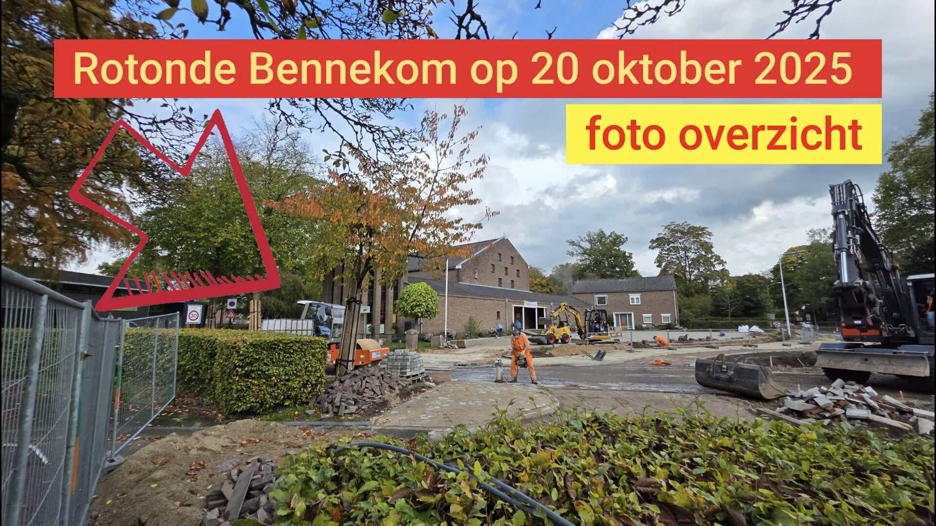 De werkzaamheden aan de rotonde Bovenweg-Heelsumseweg in Bennekom zijn bijna afgerond
