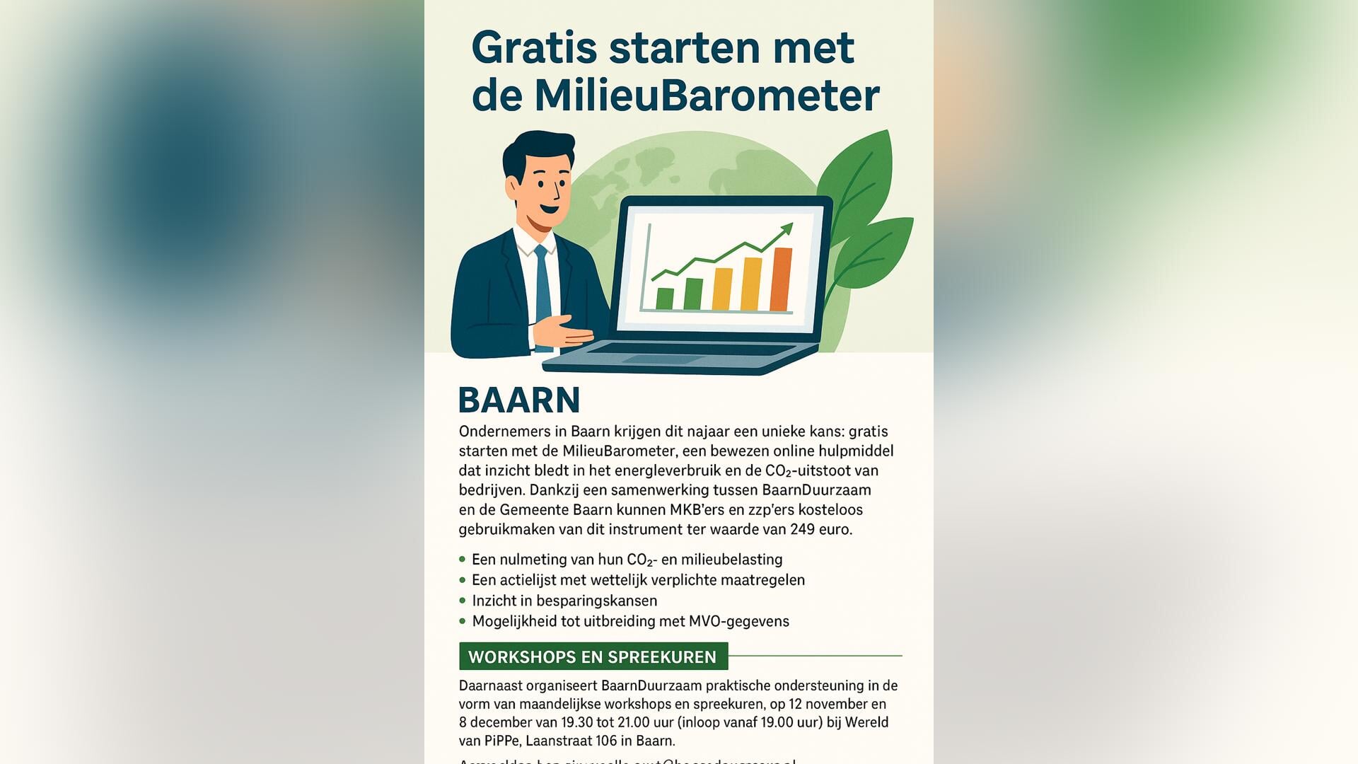 Gratis aan de slag met de MilieuBarometer in Baarn