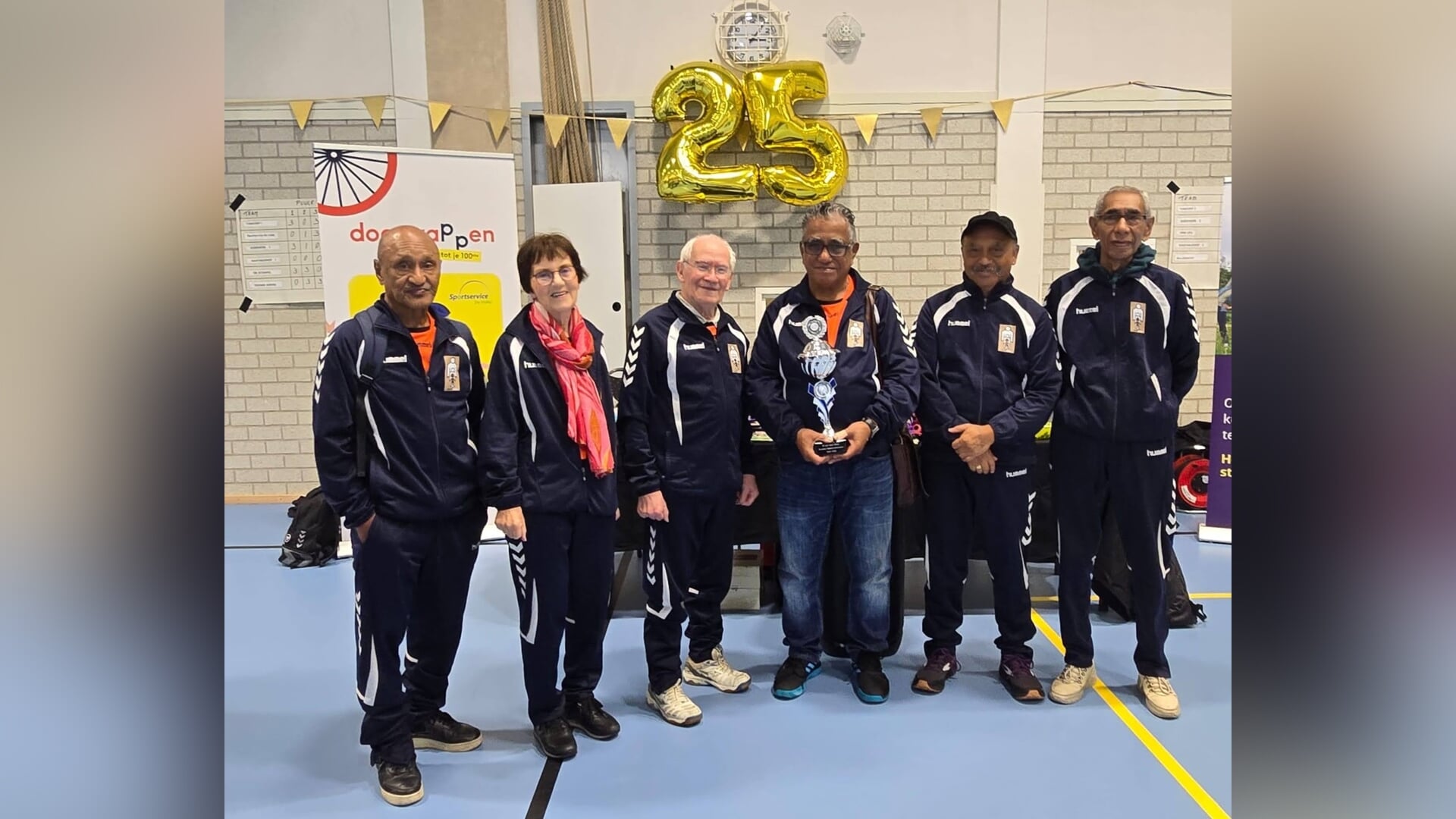 Koersbalgroep Ana Upu winnaar jubileumeditie 25 jaar Open Koersbalkampioenschappen Ede Kulturhus Wek