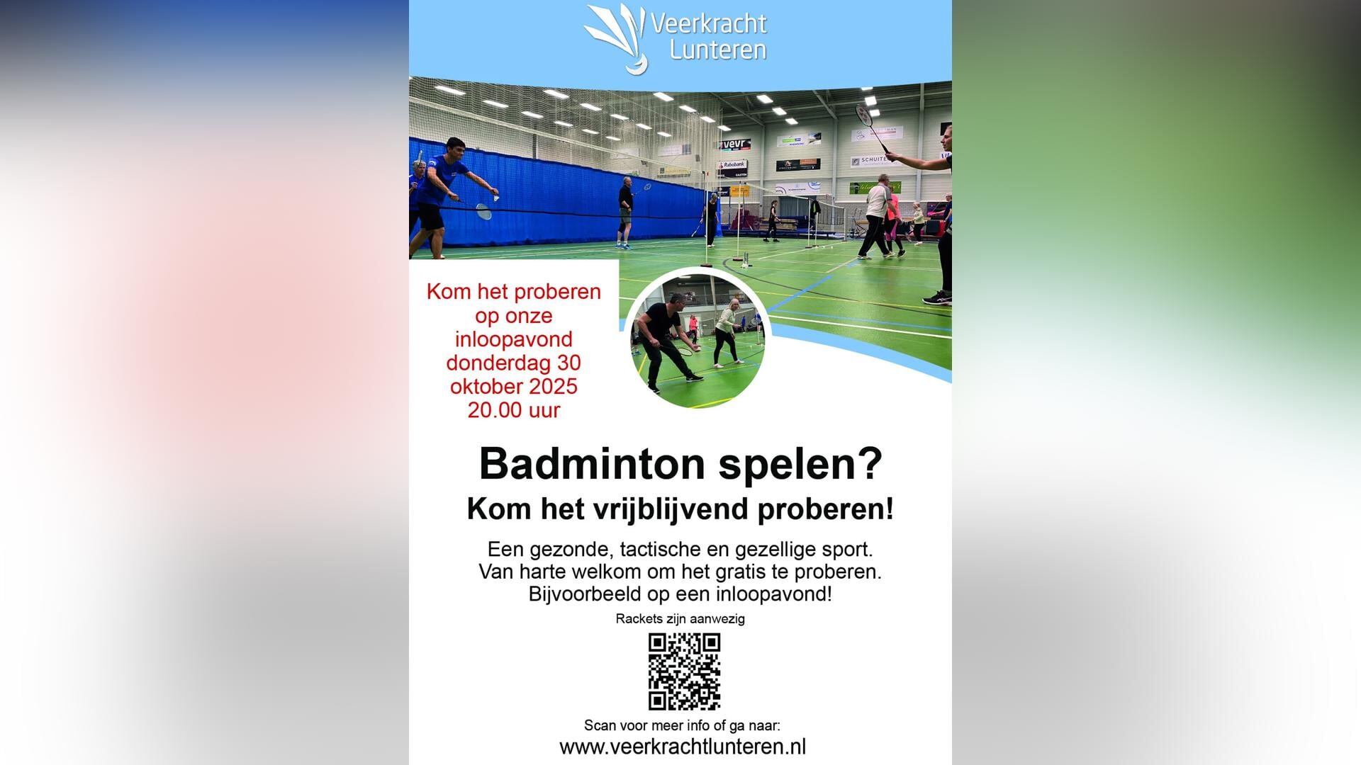 Kom ook badminton proberen