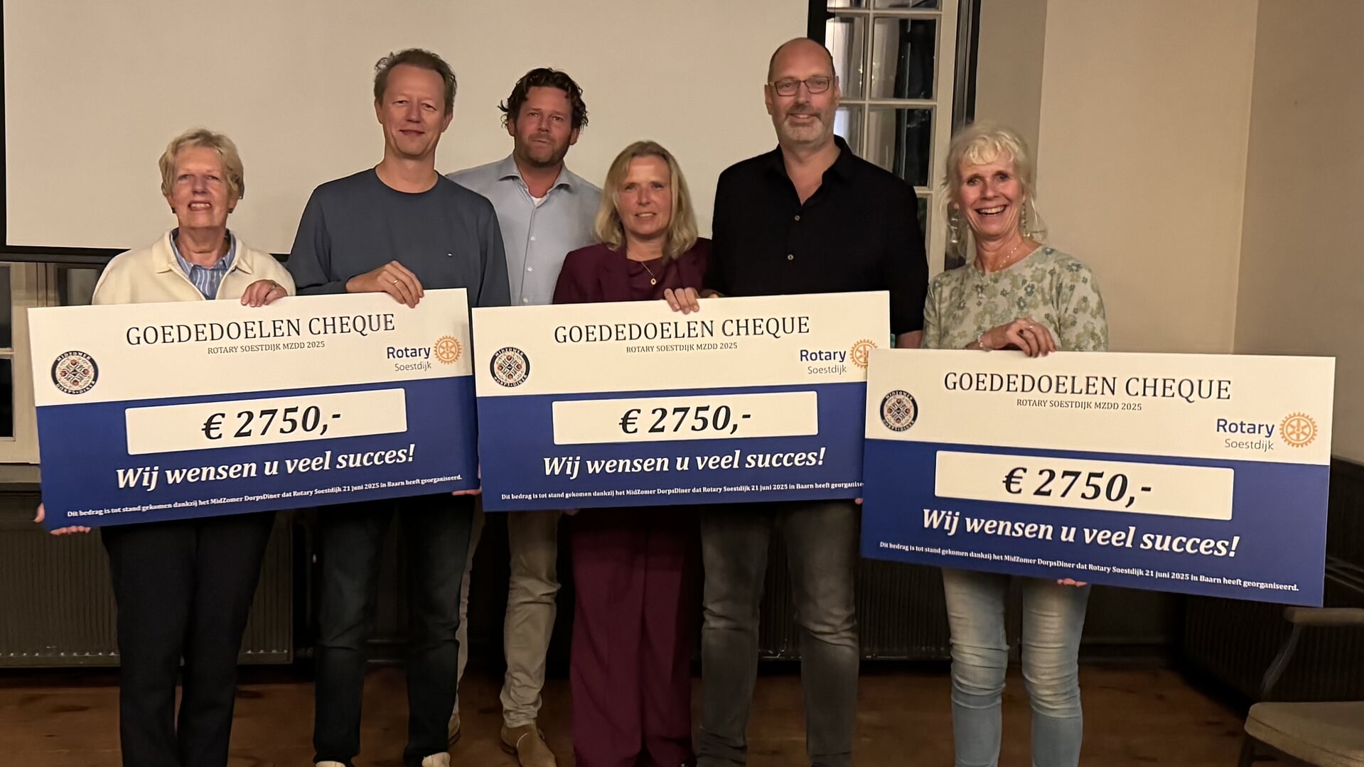 Na Midzomer DorpsDiner Rotary Soestdijk: donaties voor lokale doelen