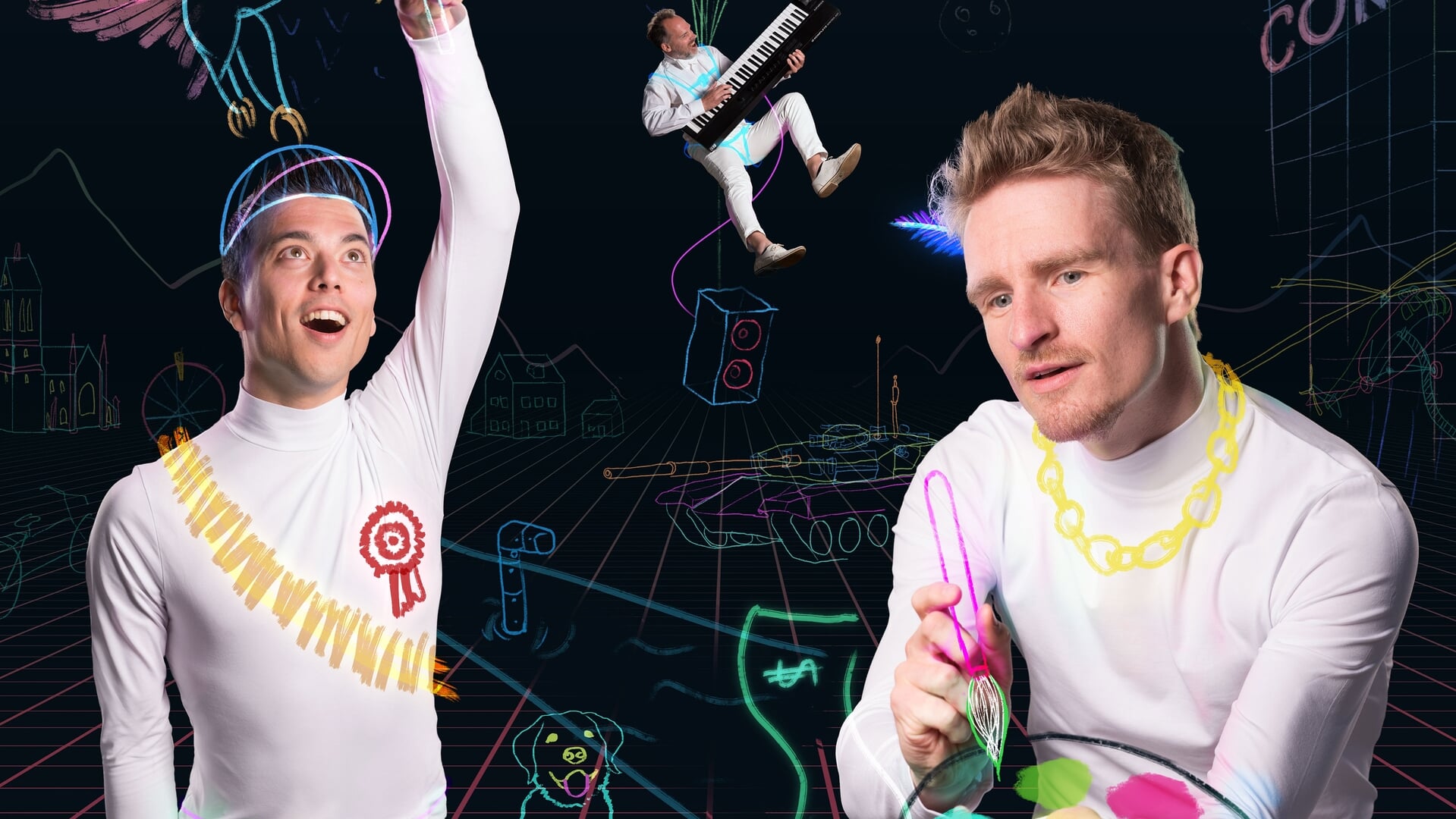 Improvisatie van Beperkt Houdbaar in Ermelo waarin Andries Tunru en Stefan Hendrikx elke avond begin