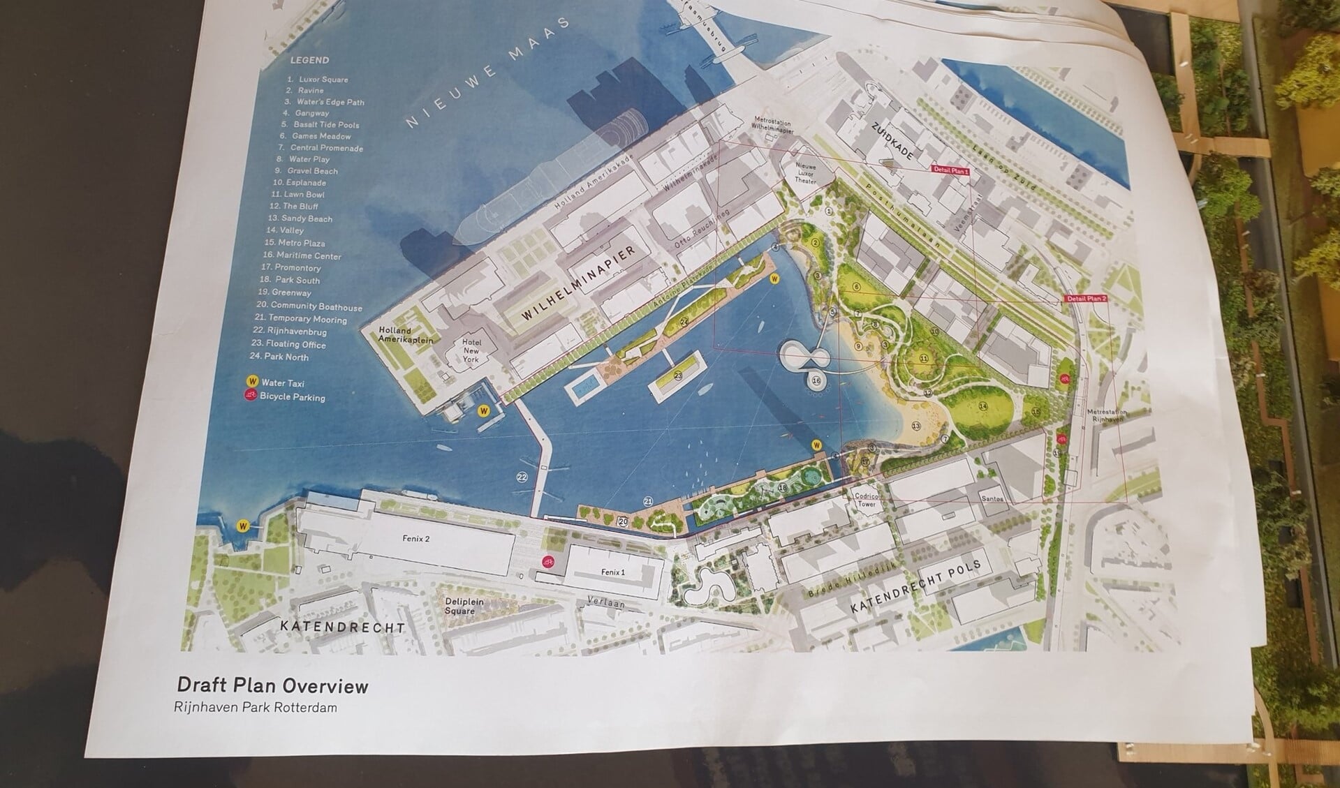 Een kaart waarop je de toekomst van de Rijnhaven al goed ziet, met ...