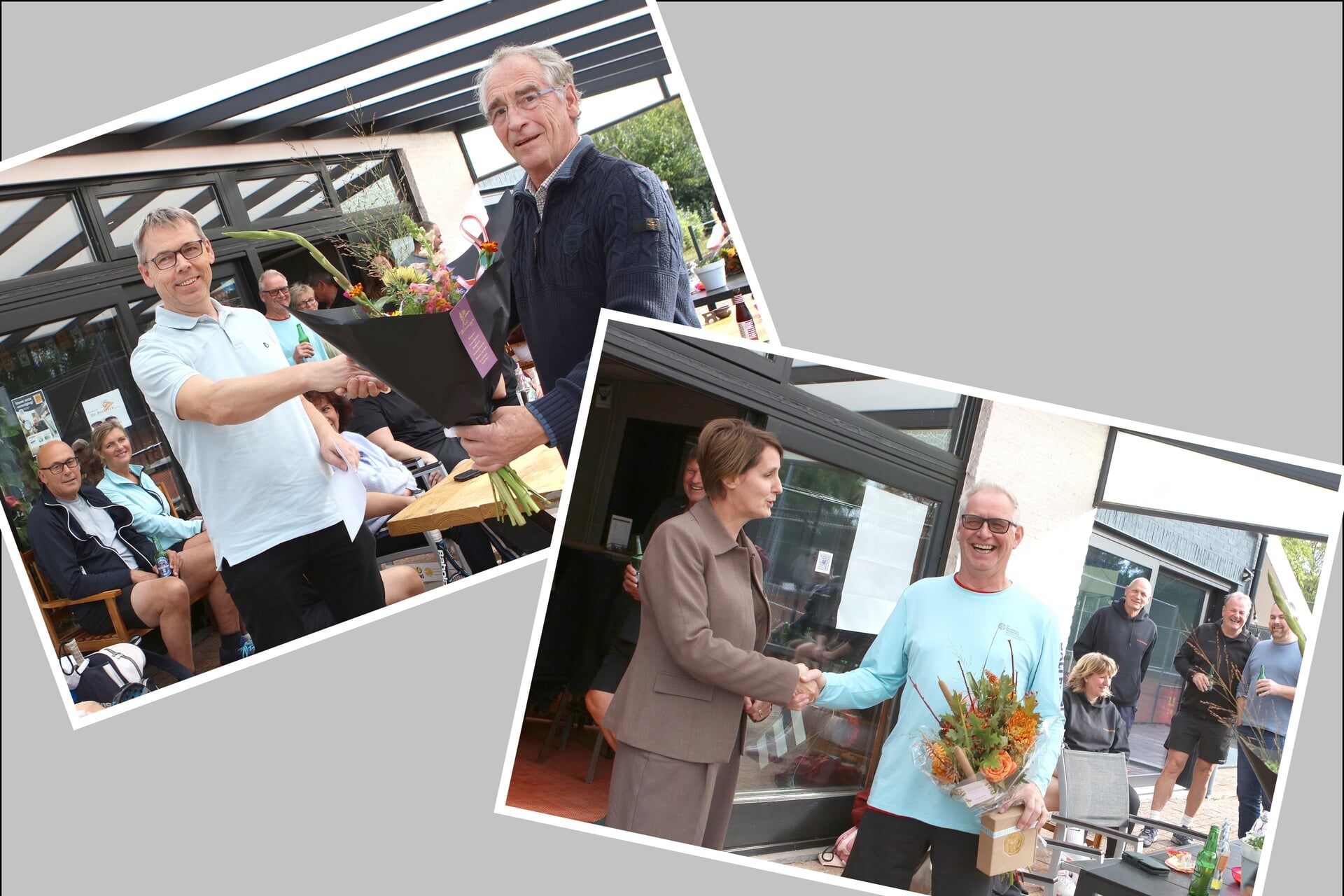 Tennisclub De Boskreek zet 500e lid en kampioen in de bloemetjes