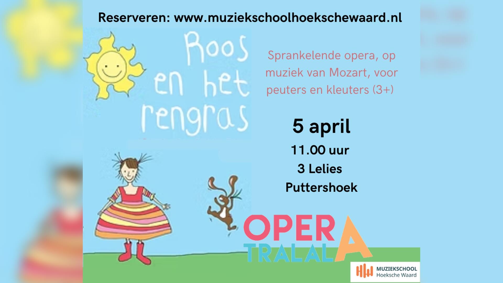 Kinderopera Roos en het Rengras komt naar Puttershoek