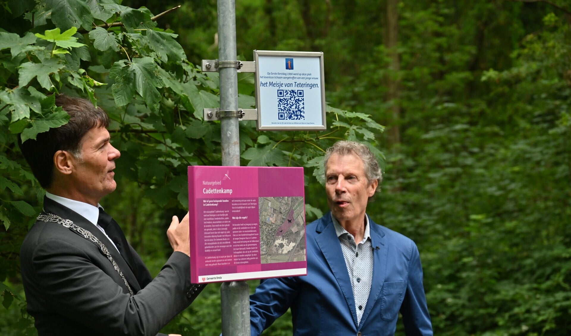 Herdenkingspaal op plaats waar vermoorde ‘Meisje van Teteringen’ werd gevonden