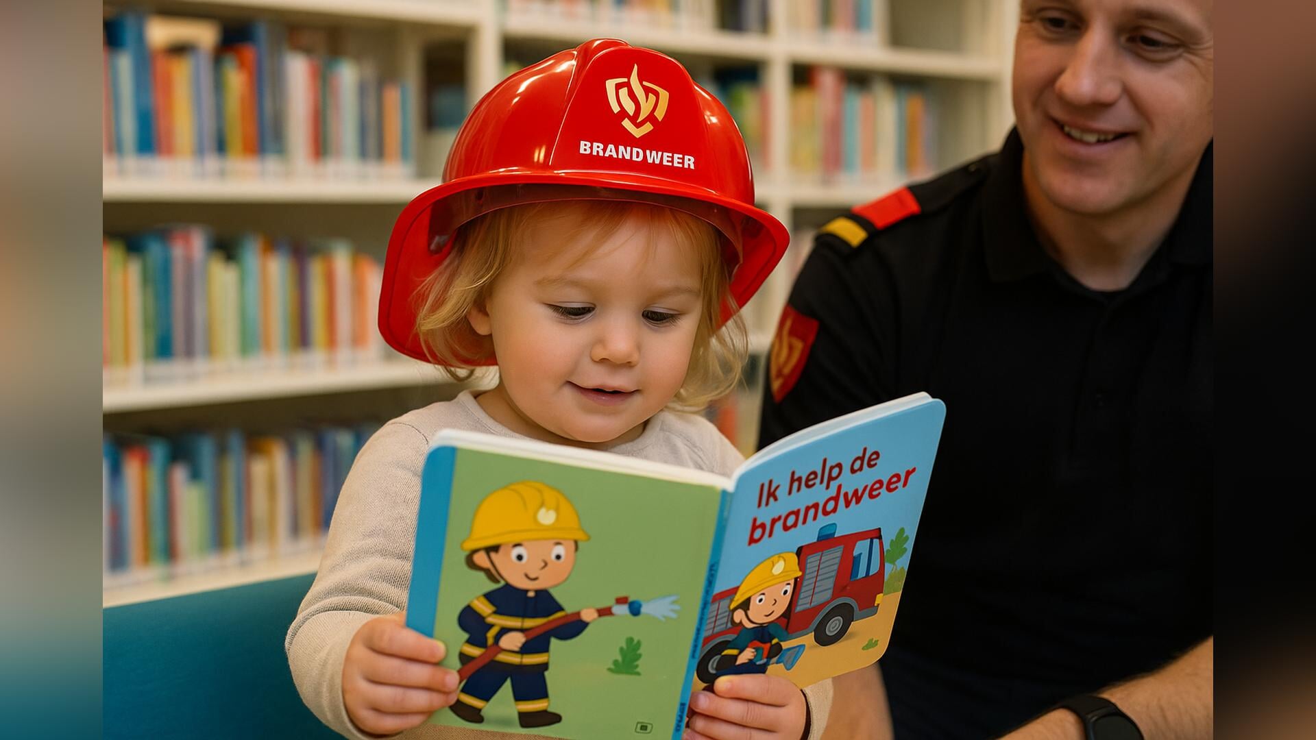 BoekStartdag: voorlezen met de brandweer in de Bibliotheek Hellevoetsluis