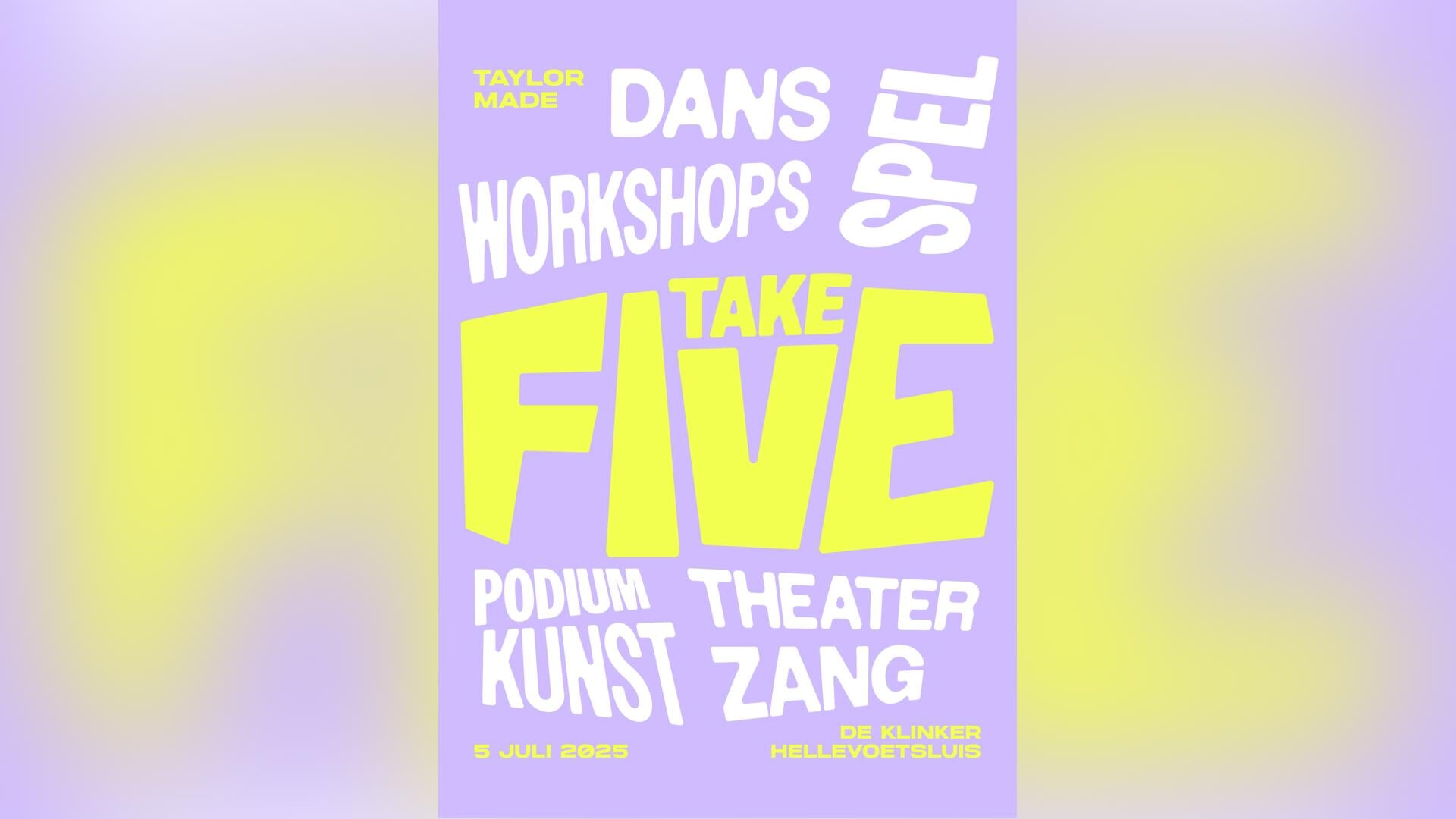 Taylor Made met ‘Take Five’ in Buurthuis de Klinker